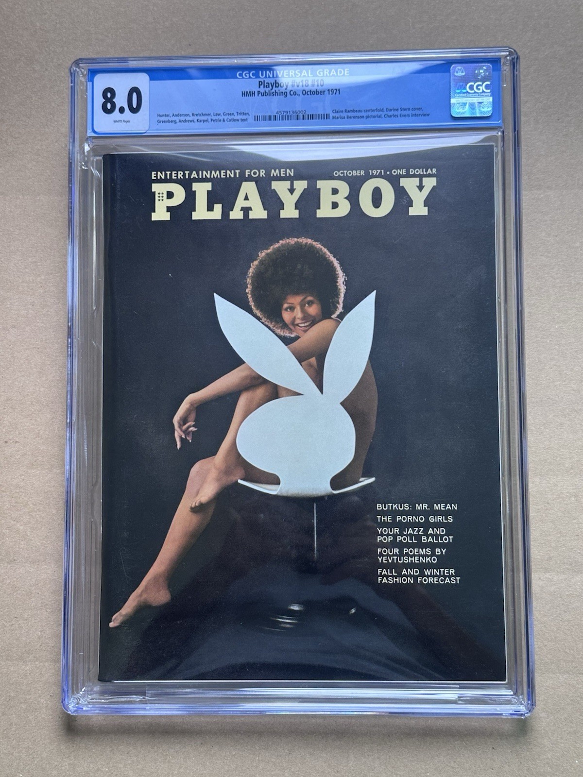 HMH Publishing Playboy July 1971 #v18 #10 CGC 8.0 Claire Rambeau