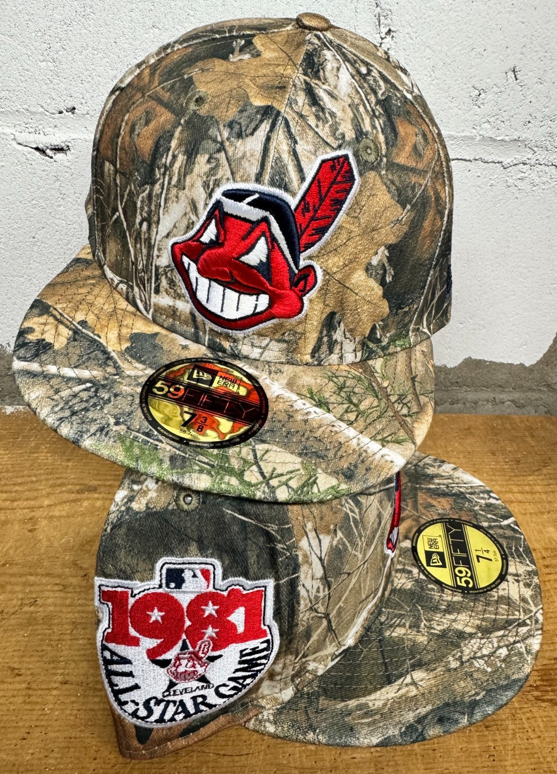 Cleveland Indians Wahoo Realtree New Era Fitted Club 59Fifty Hat Custom NEW