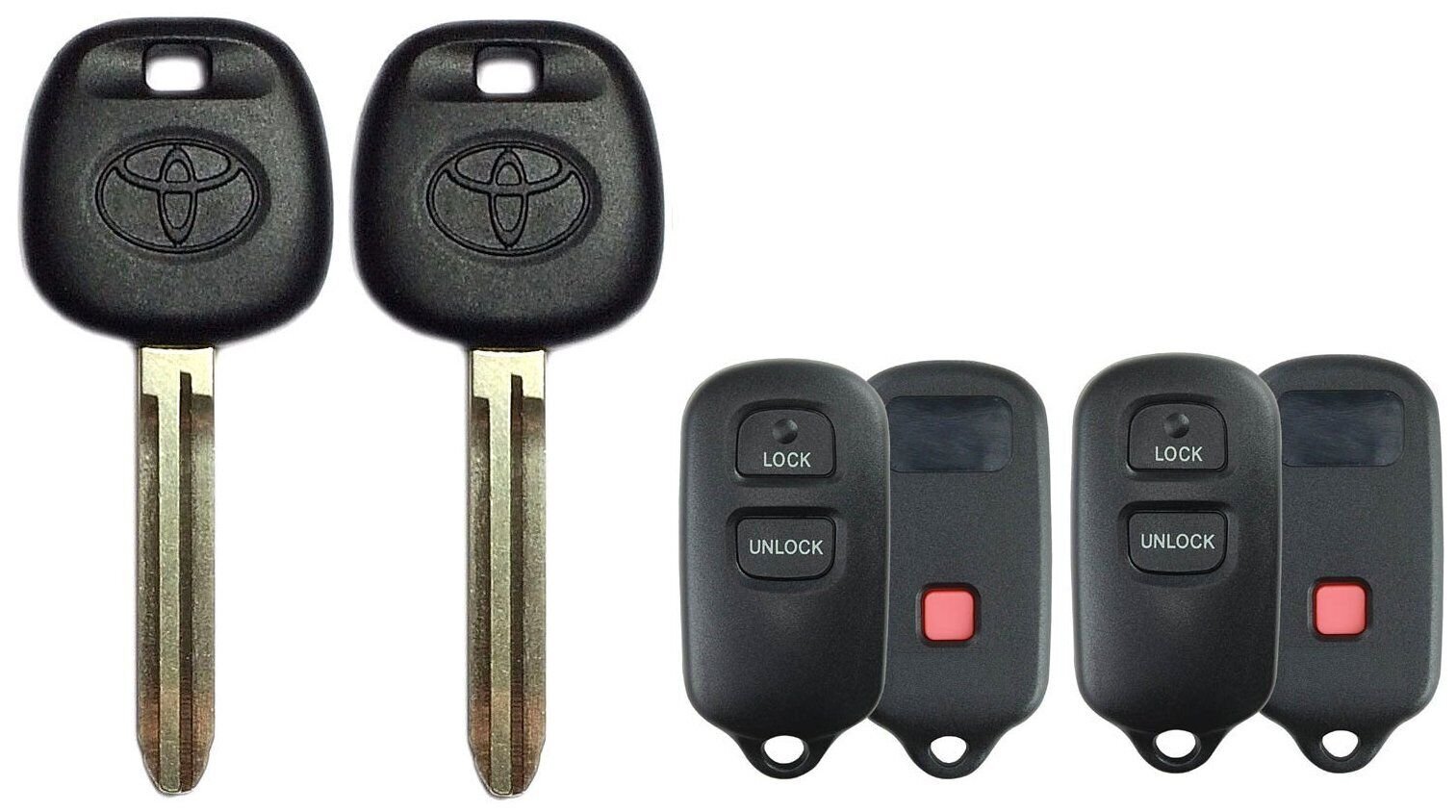 2 Toyota 3 Button Keyless Entry Remote HYQ12BBX + TOY43AT4 Transponder Key A+++ 2 Toyota 3 Button Keyless Entry Remote HYQ12BBX + TOY43AT4 Transponder Key A+++