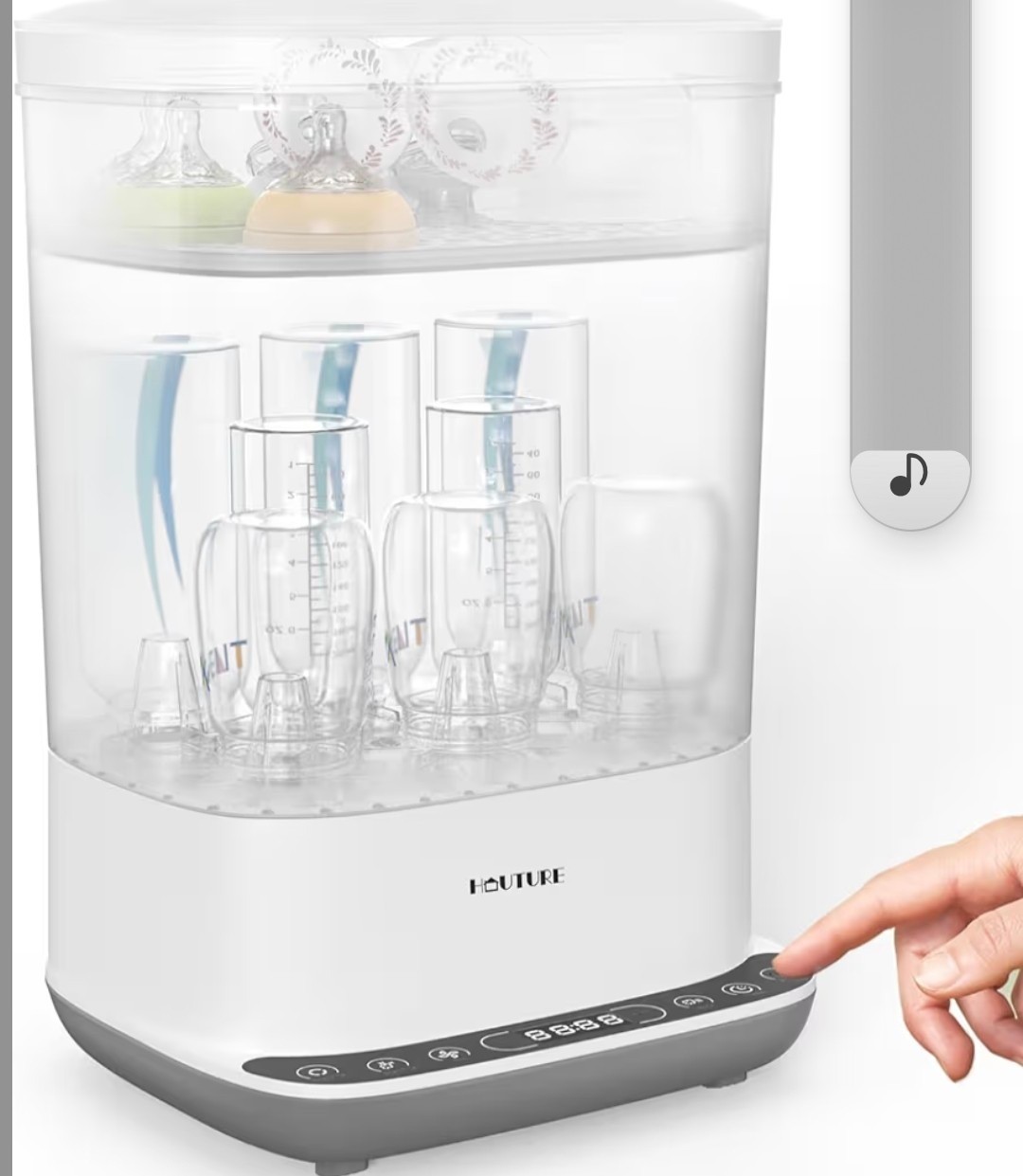 HAUTURE 6-in-1 Baby Bottle Sterilizer and Dryer, Large Capacity