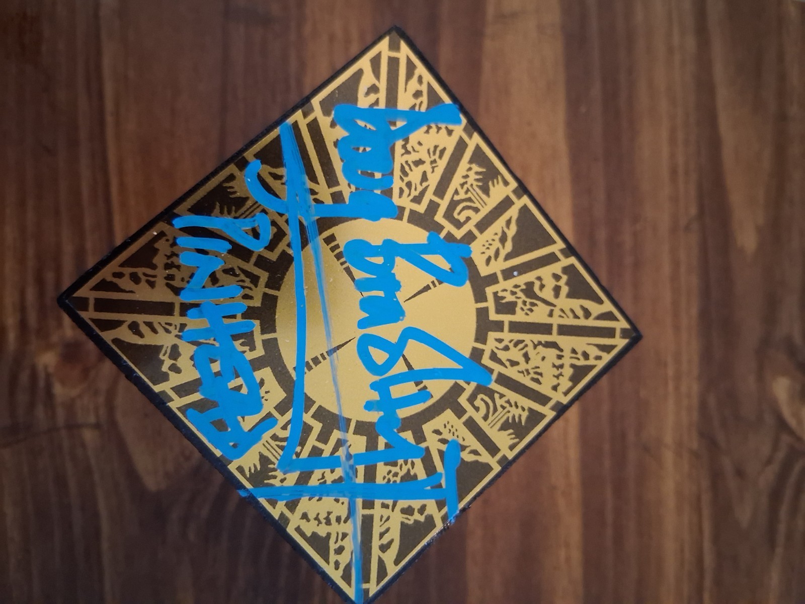Doug Bradley autographed signed 3x3 wood foil face puzzle box Hellraiser Beckett Doug Bradley autographed signed 3x3 wood foil face puzzle box Hellraiser Beckett
