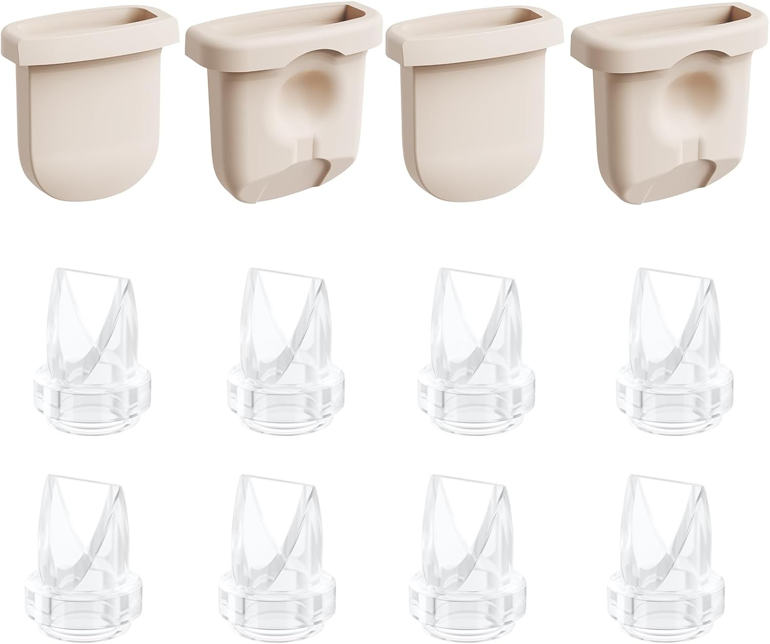 12pcs Breast Pump Parts for eufy S1 Pro/S1/E10/E20, 8 Valves & 4 Diaphragms