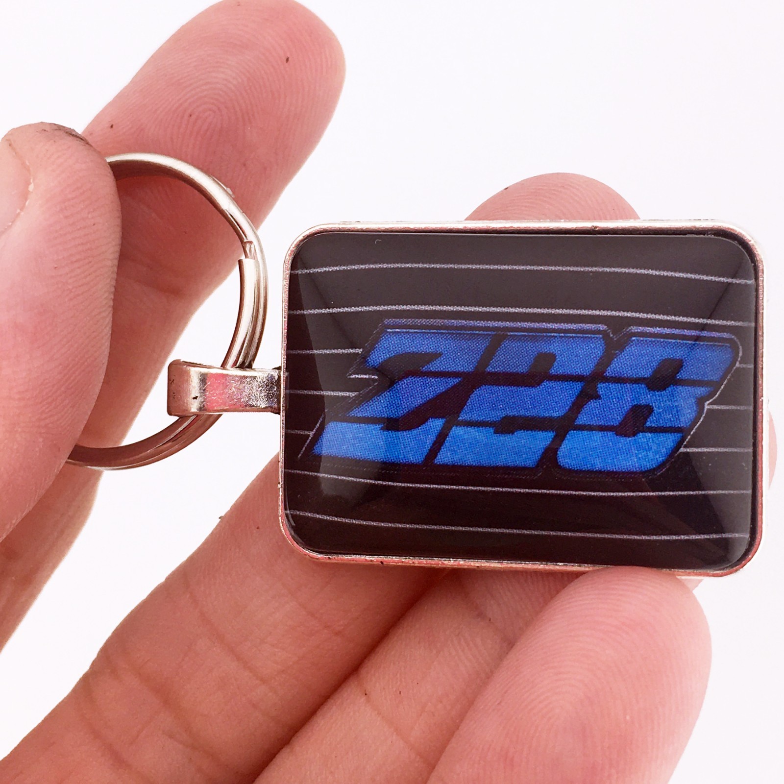 Vintage 1980\'s Chevy Camaro Z28 Blue Grille Emblem Logo Keychain 2nd Generation