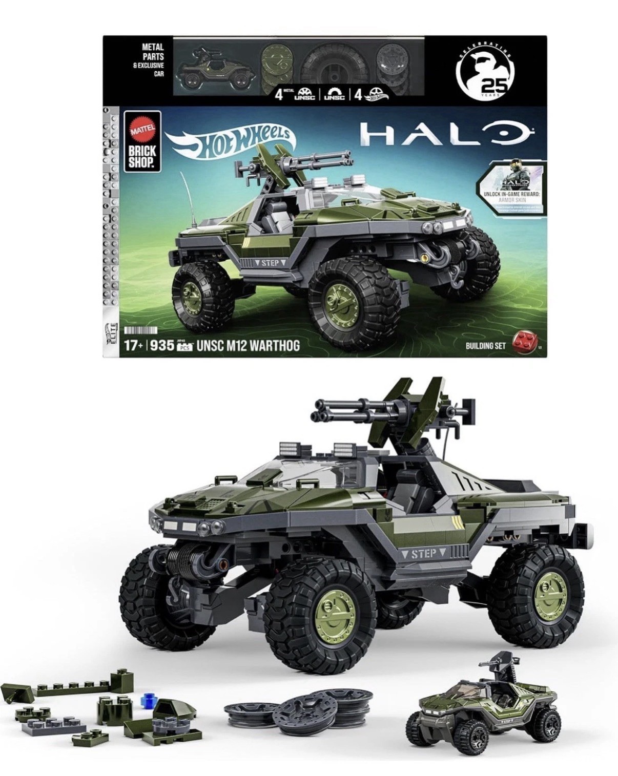 🚨 PRESALE 🚨 Mattel Brick Shop Hot Wheels Halo UNSC M12 Warthog 935pc Building 🚨 PRESALE 🚨 Mattel Brick Shop Hot Wheels Halo UNSC M12 Warthog 935pc Building