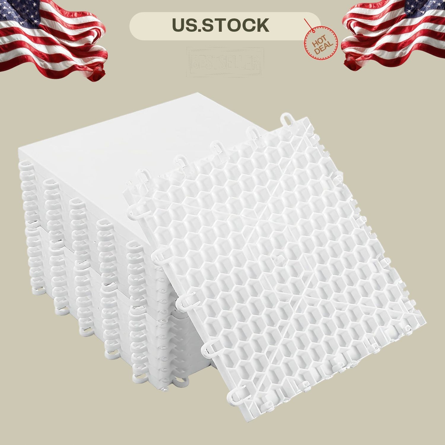 15-Piece Interlocking Synthetic Ice Tiles for Hockey Shooting Training 15-Piece Interlocking Synthetic Ice Tiles for Hockey Shooting Training