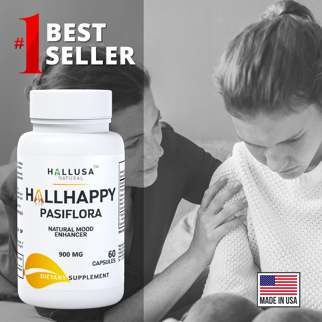 Hallhappy, Anti depression, Stress, Anxiety pills - St John’s Wort, 60 Capsules