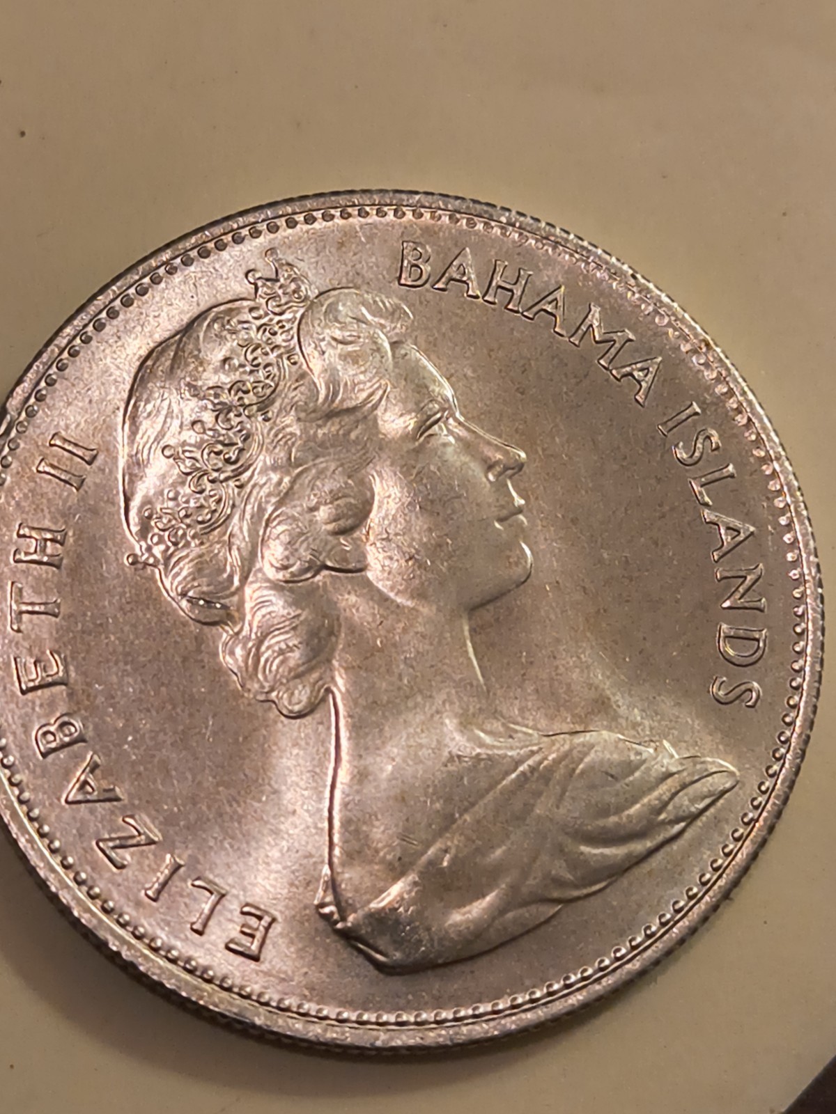 1966 BAHAMAS British Queen Elizabeth II w CONCH SHELL Silver Dollar Coin i88470 1966 BAHAMAS British Queen Elizabeth II w CONCH SHELL Silver Dollar Coin i88470