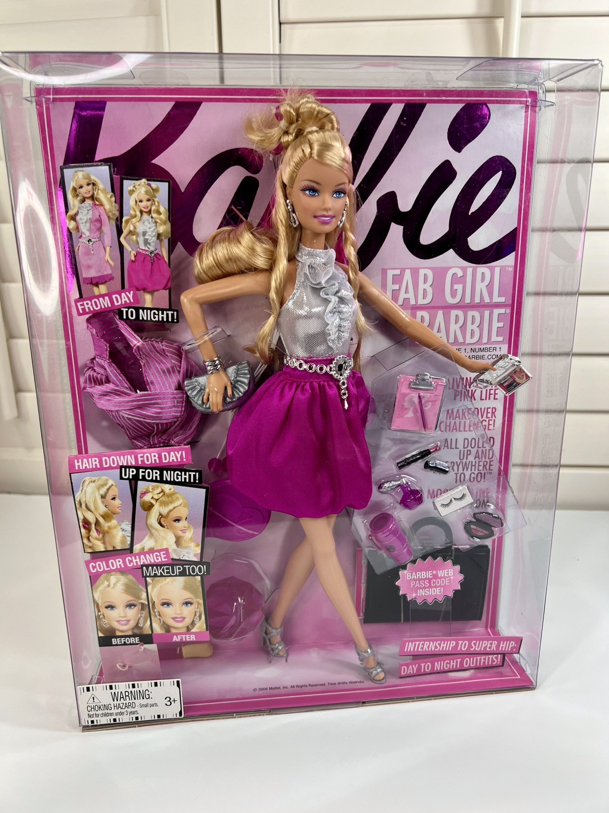 Barbie Fab Girl Doll w Color Changing Make Up & Blonde Hair Mattel P6883 New