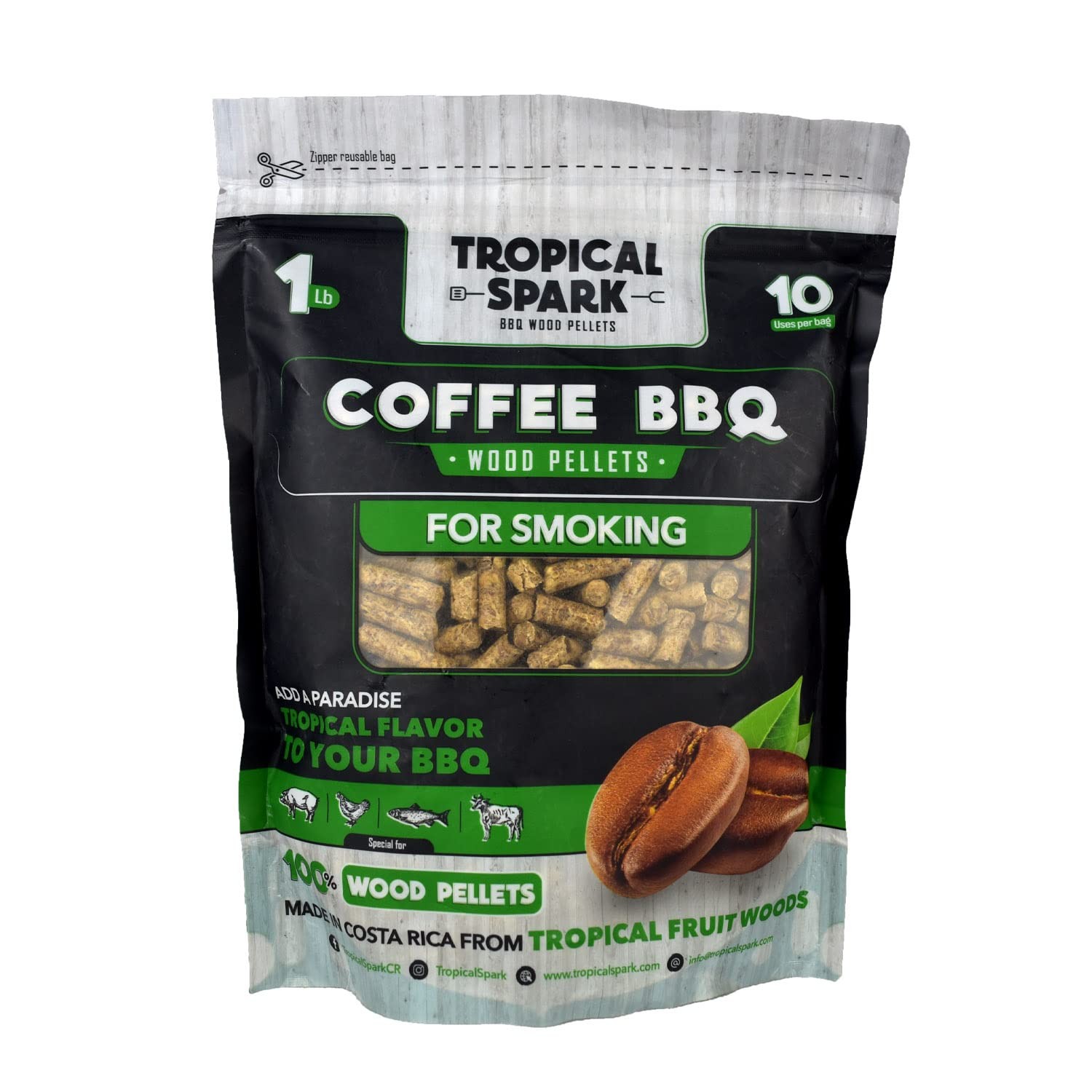 Tropical Spark Wood Pellets | Perfect for BBQ, Smoking, Grilling, Bake, Brown Tropical Spark Wood Pellets | Perfect for BBQ, Smoking, Grilling, Bake, Brown