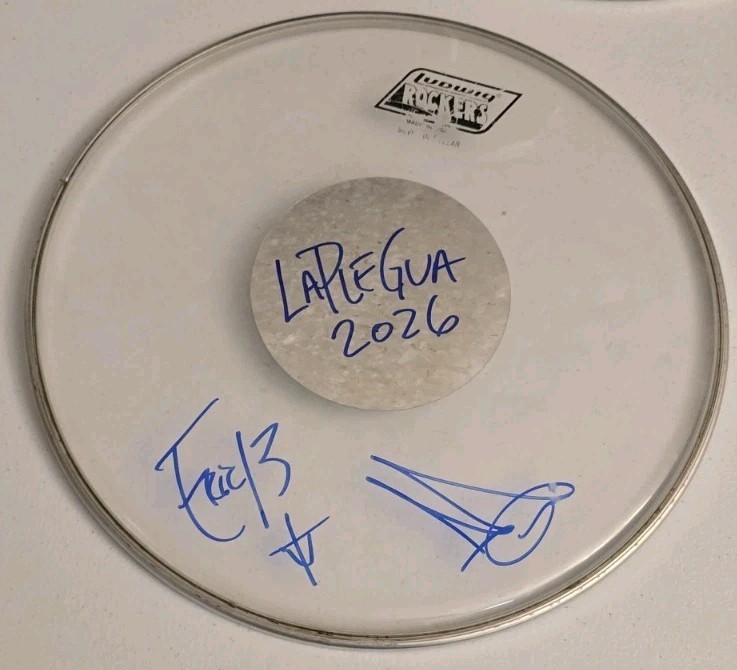 Laplegua Signed Drumhead Andy Eric 13 Combichrist 12 Inch Ludwig
