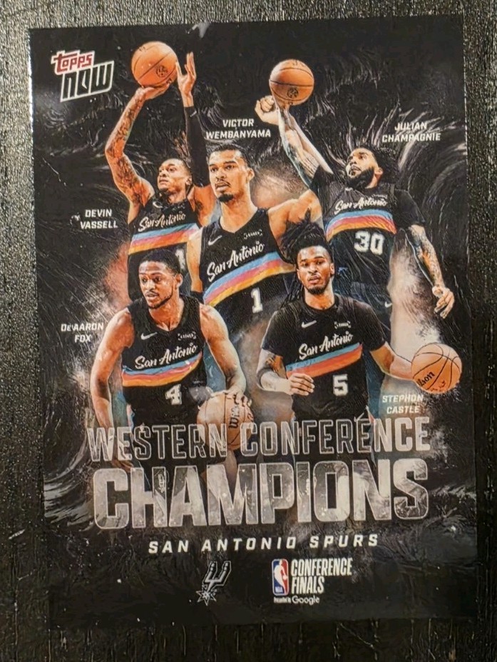 San Antonio Spurs 2025-26 NBA Topps Now #WCSA Western Conf Champions San Antonio Spurs 2025-26 NBA Topps Now #WCSA Western Conf Champions