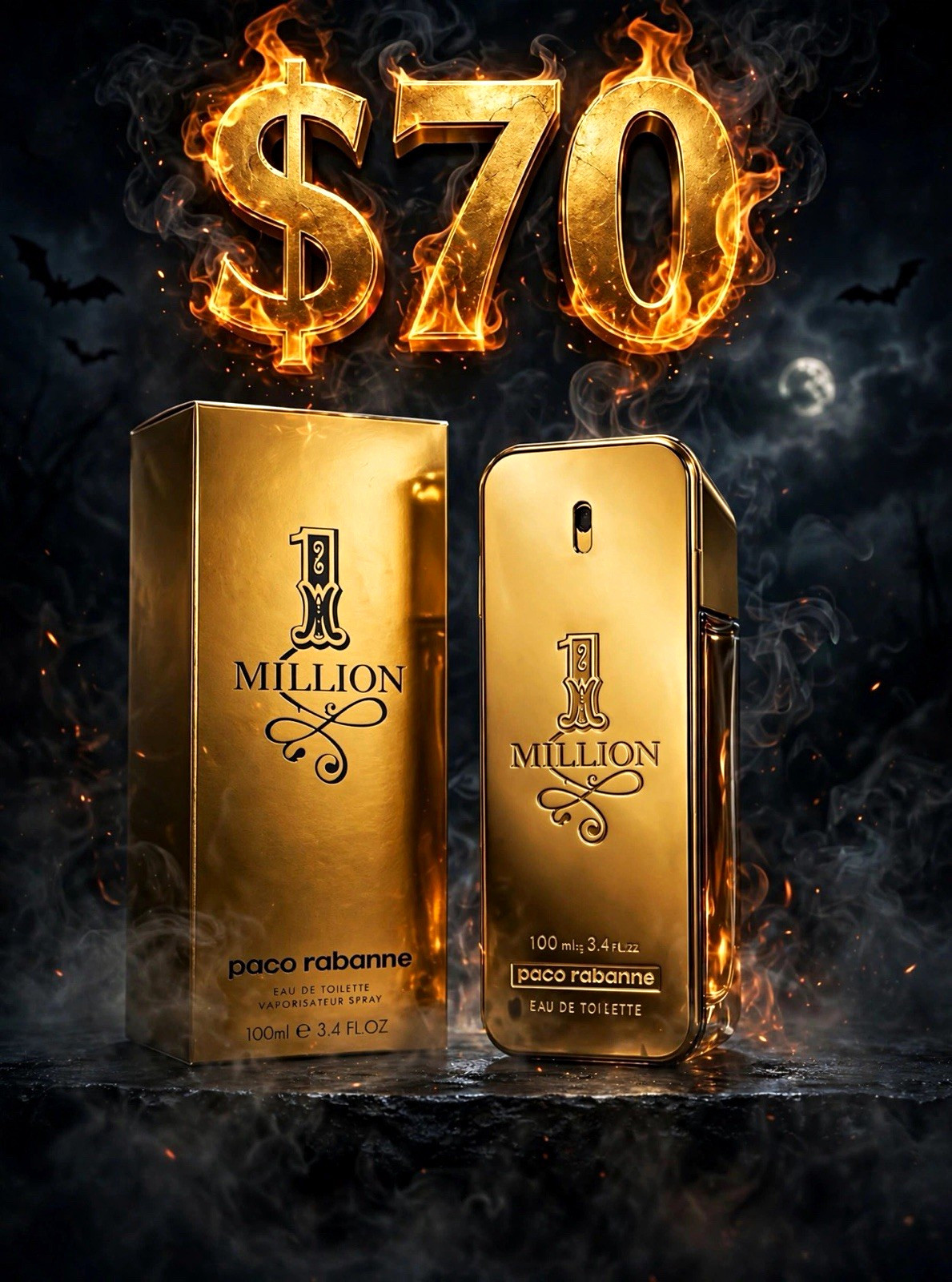 Paco Rabanne 1 Million Eau de Toilette Spray 3.4 fl oz Regular Size