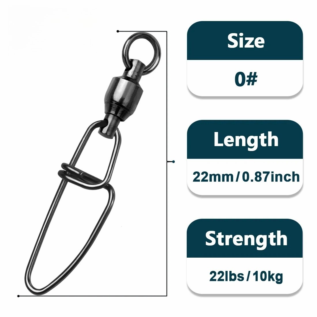 NEW 20~100Pcs Ball Bearing Fishing Swivels Snaps Fishing Connector 22LB~287LB NEW 20~100Pcs Ball Bearing Fishing Swivels Snaps Fishing Connector 22LB~287LB