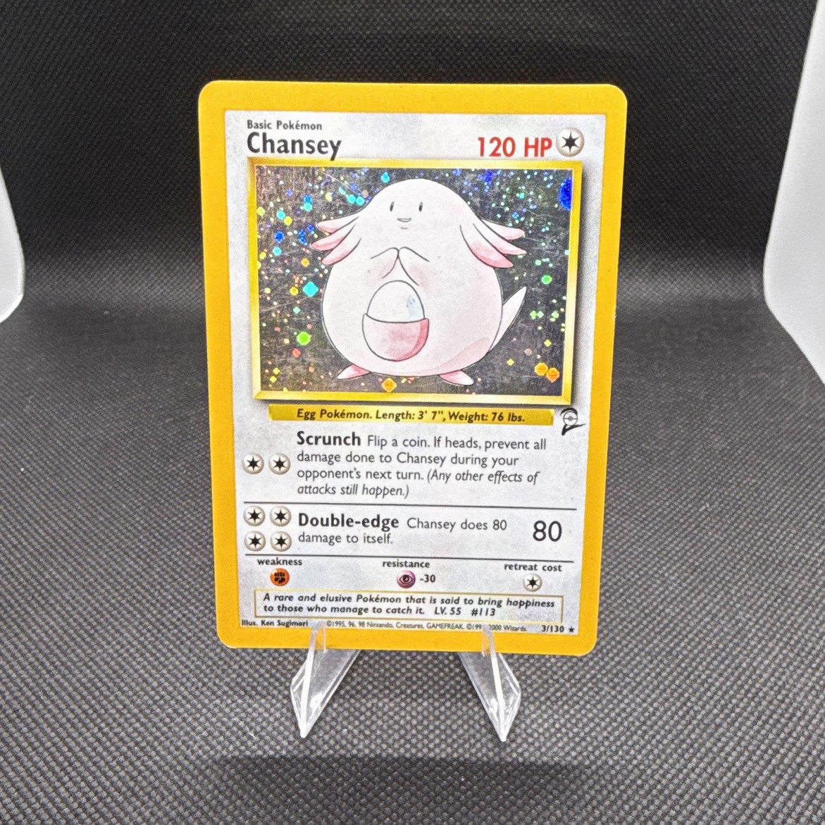 Wizards of the Coast Chansey 3/130 Base Set 2 Holo Rare English 120 HP Unlimited Wizards of the Coast Chansey 3/130 Base Set 2 Holo Rare English 120 HP Unlimited
