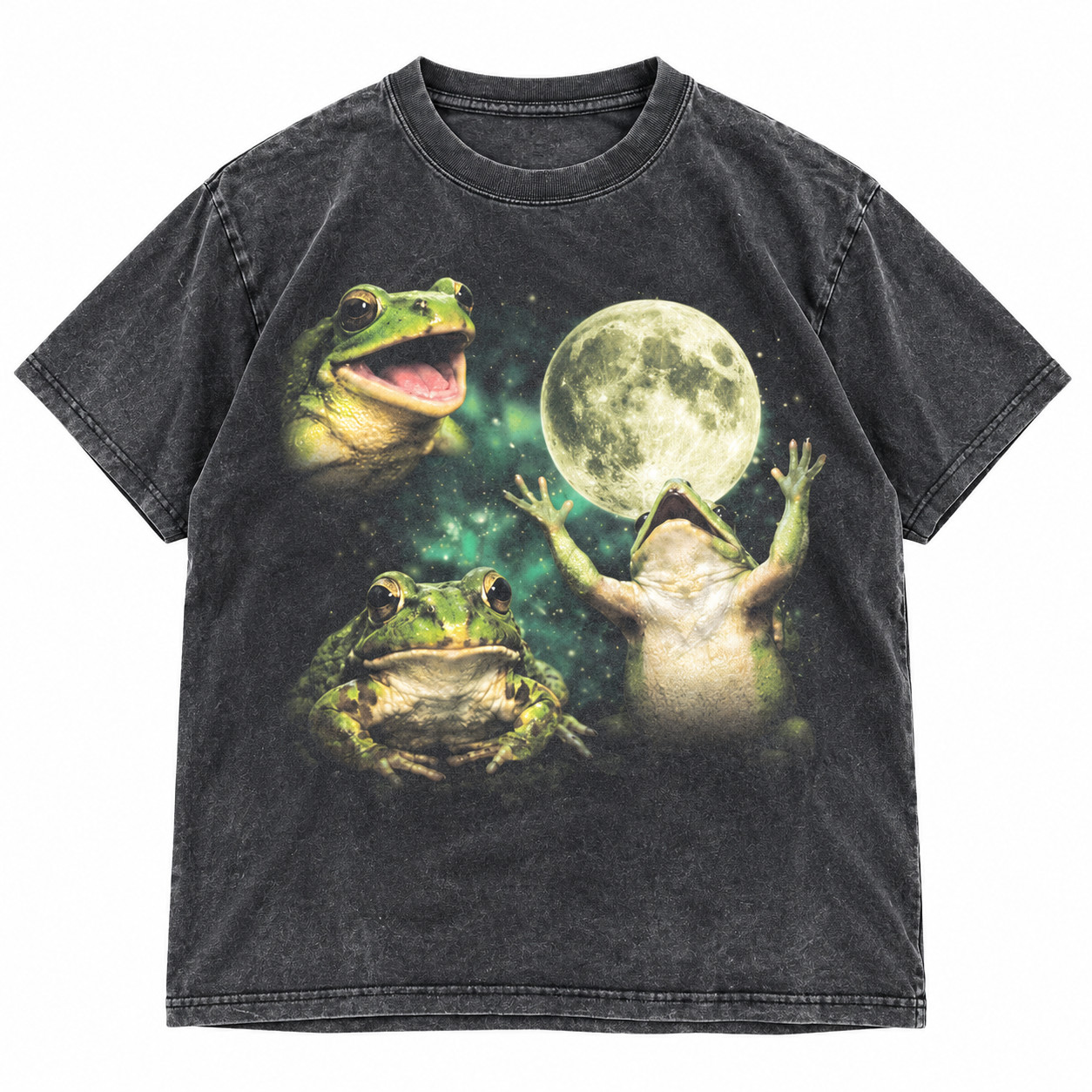 Frog Moon Shirt Vintage Amphibian Nature Cottagecore Retro Graphic T-Shirt