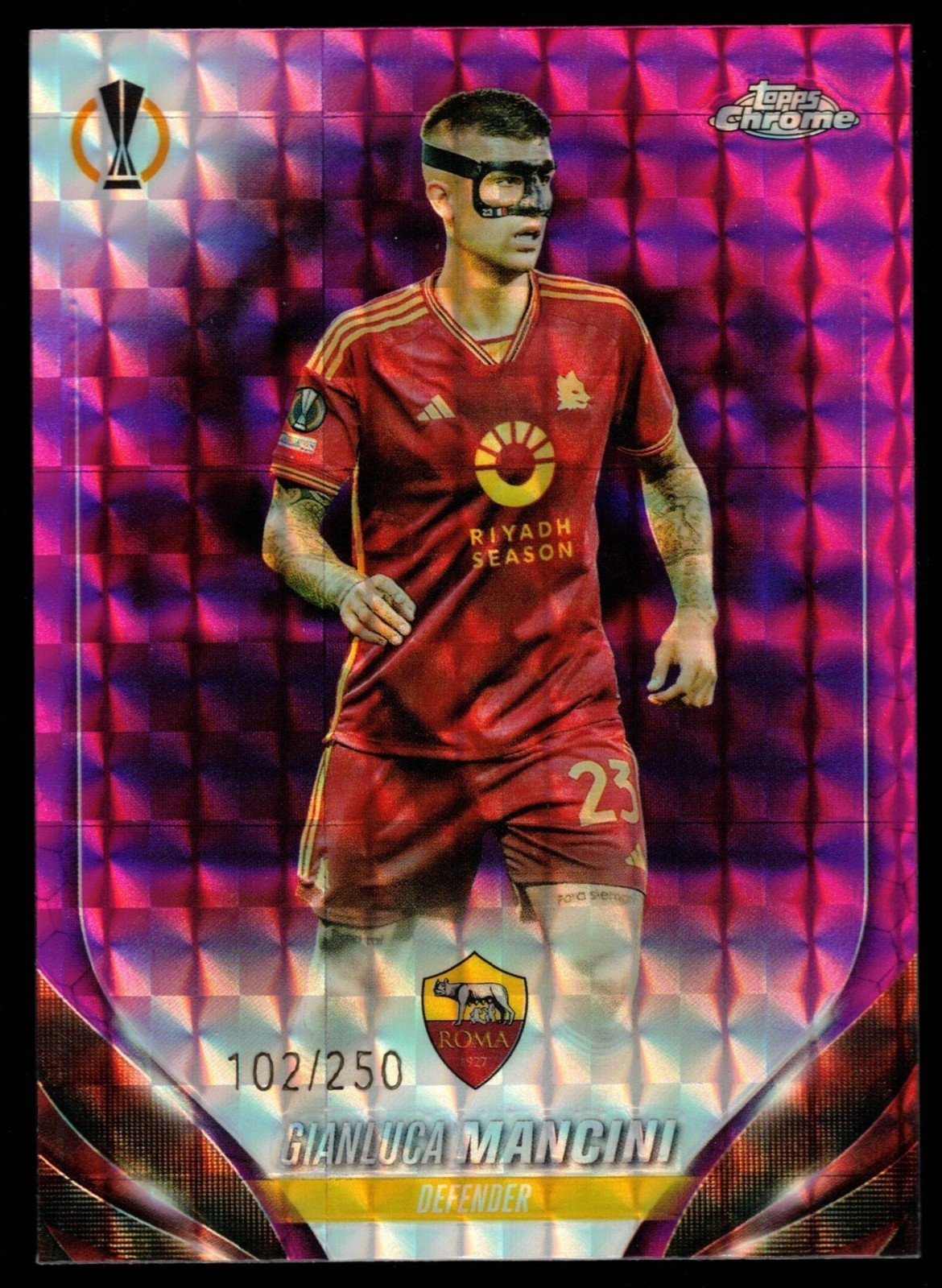Gianluca Mancini - 2023-24 Topps Chrome UEFA Club Pink Geometric Ref. /250 #47
