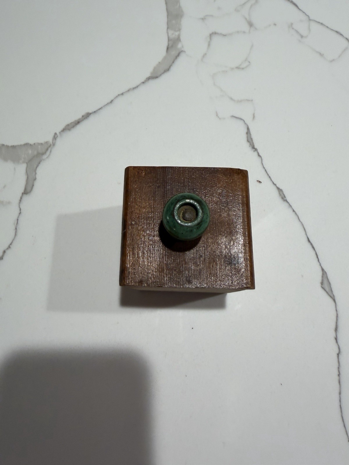 Vintage Mystery Wooden Tool Block Green Knob Primitive Folk Art Unidentified Vintage Mystery Wooden Tool Block Green Knob Primitive Folk Art Unidentified