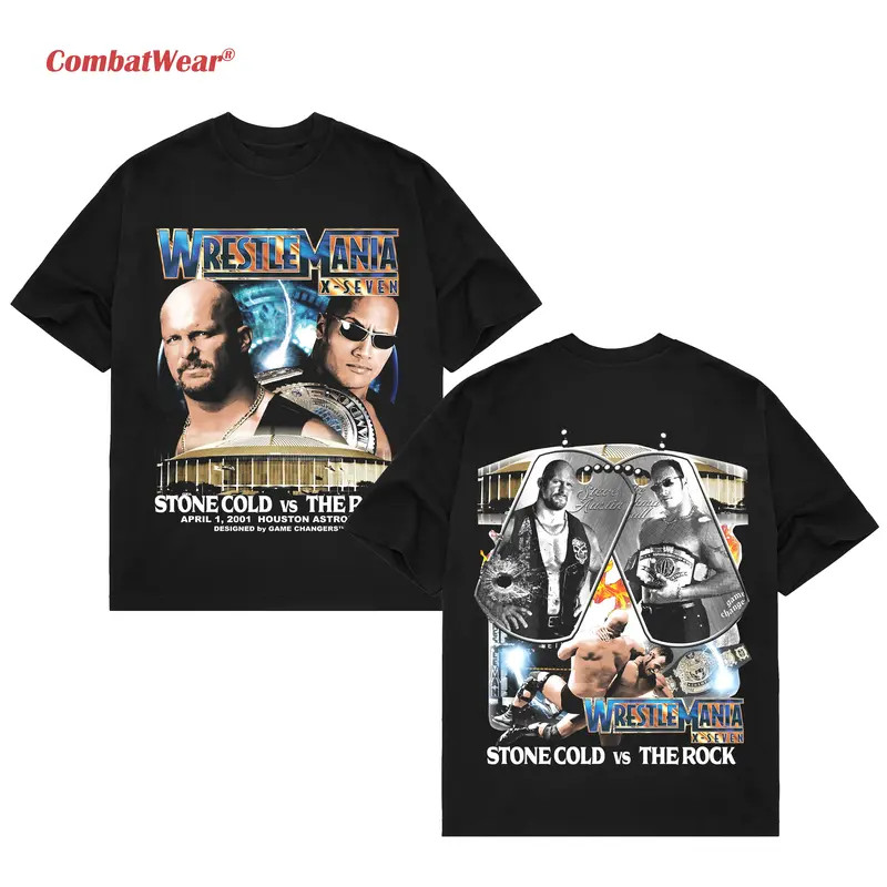 COMBATWEAR WrestleMania 17 WWE Wrestling Graphic Vintage Cotton Tee Shirt
