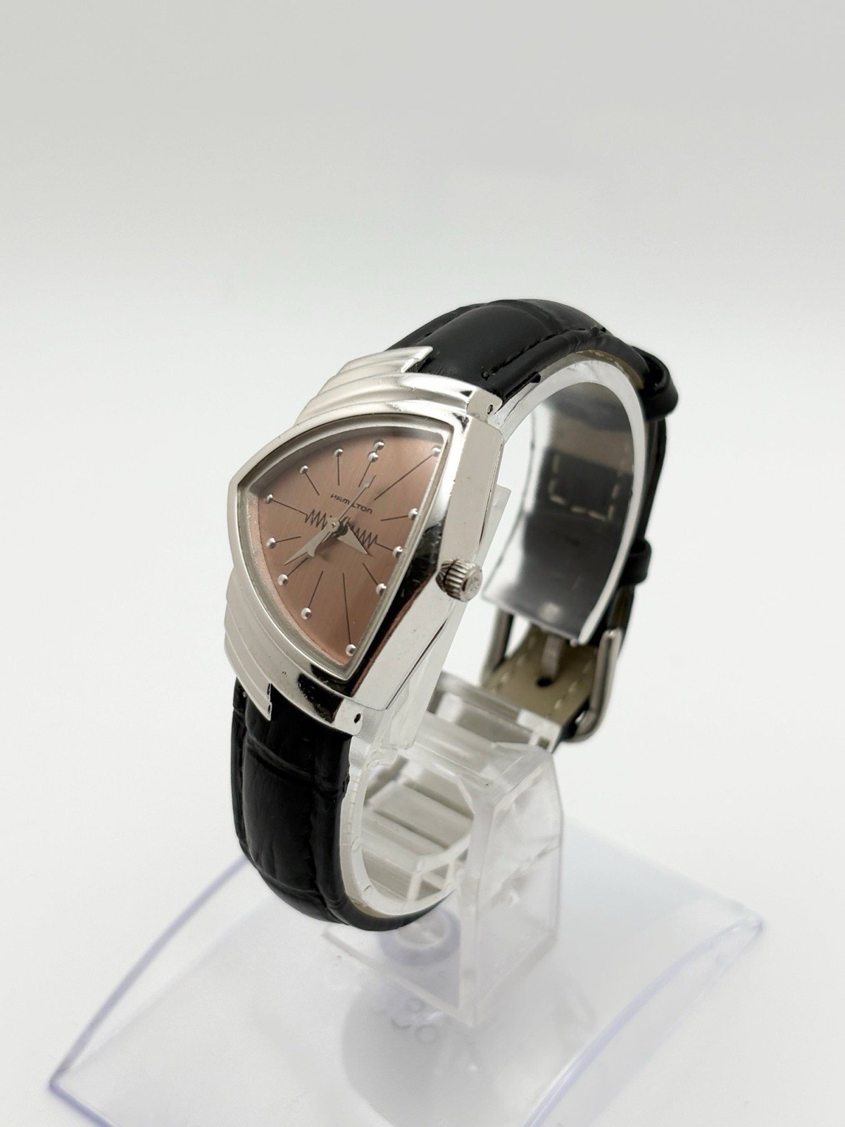 Hamilton Ventura Vintage Quartz Watch 24mm Pink Dial Swiss Made