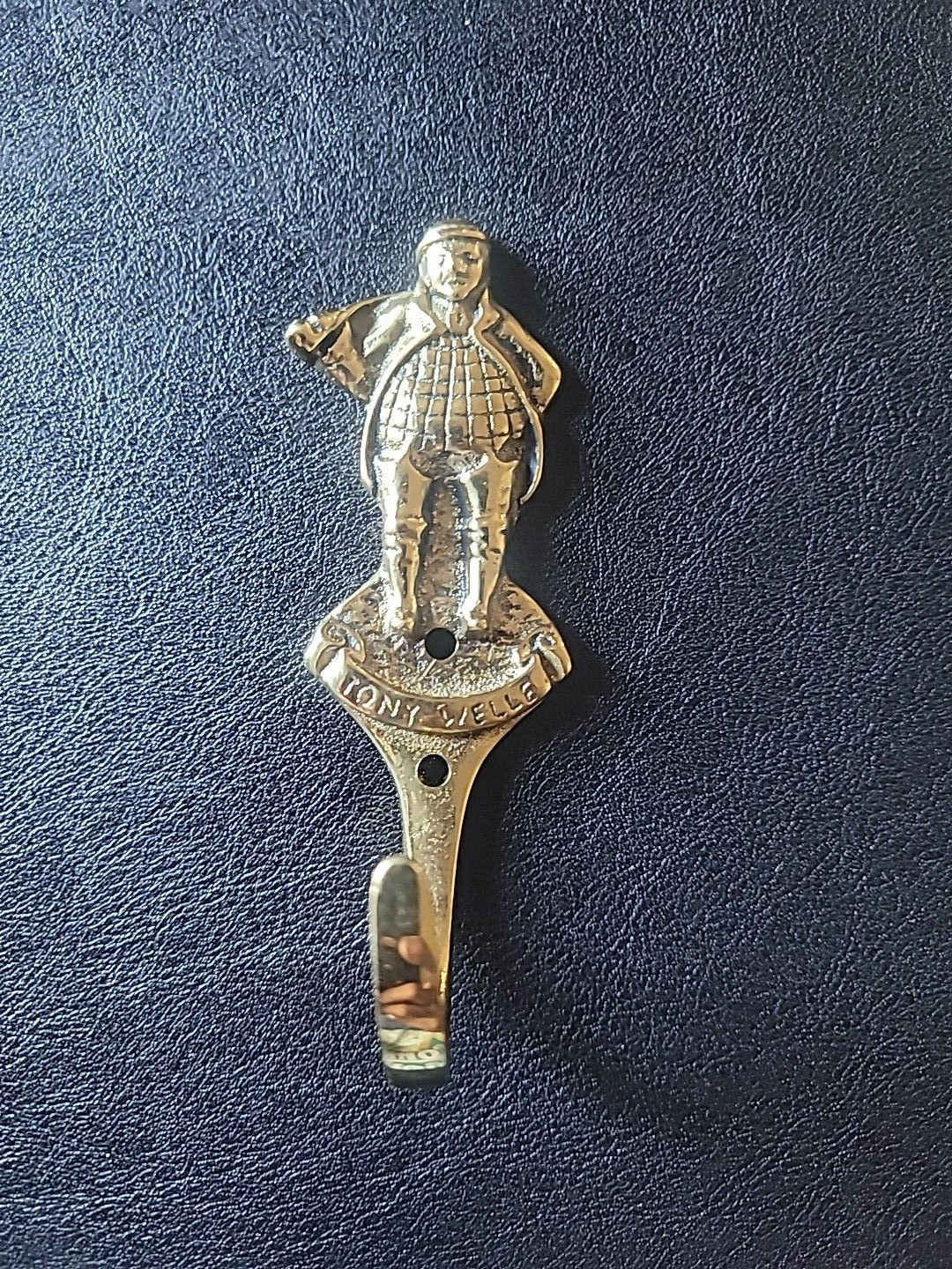Antique TONY WELLER Brass Coat Hook Pickwick Papers Dickens Character