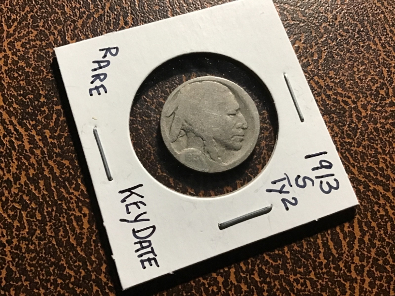 1913 S Type 2 Buffalo Indian Head Nickel. Key of Series. Restored.