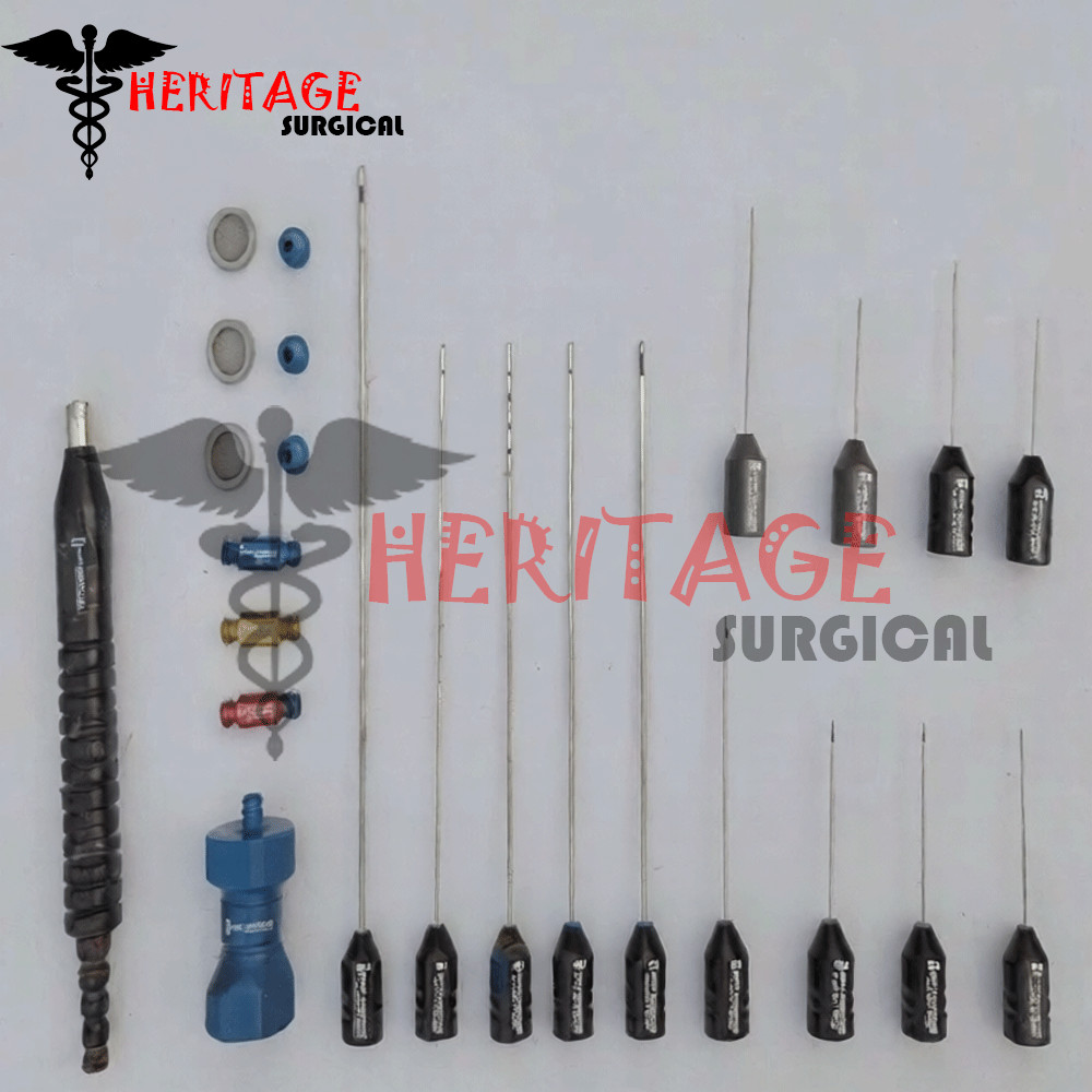 Liposuction Tulip Type Super Luer lock Cannulas Set Facial Fat Grafting Kit