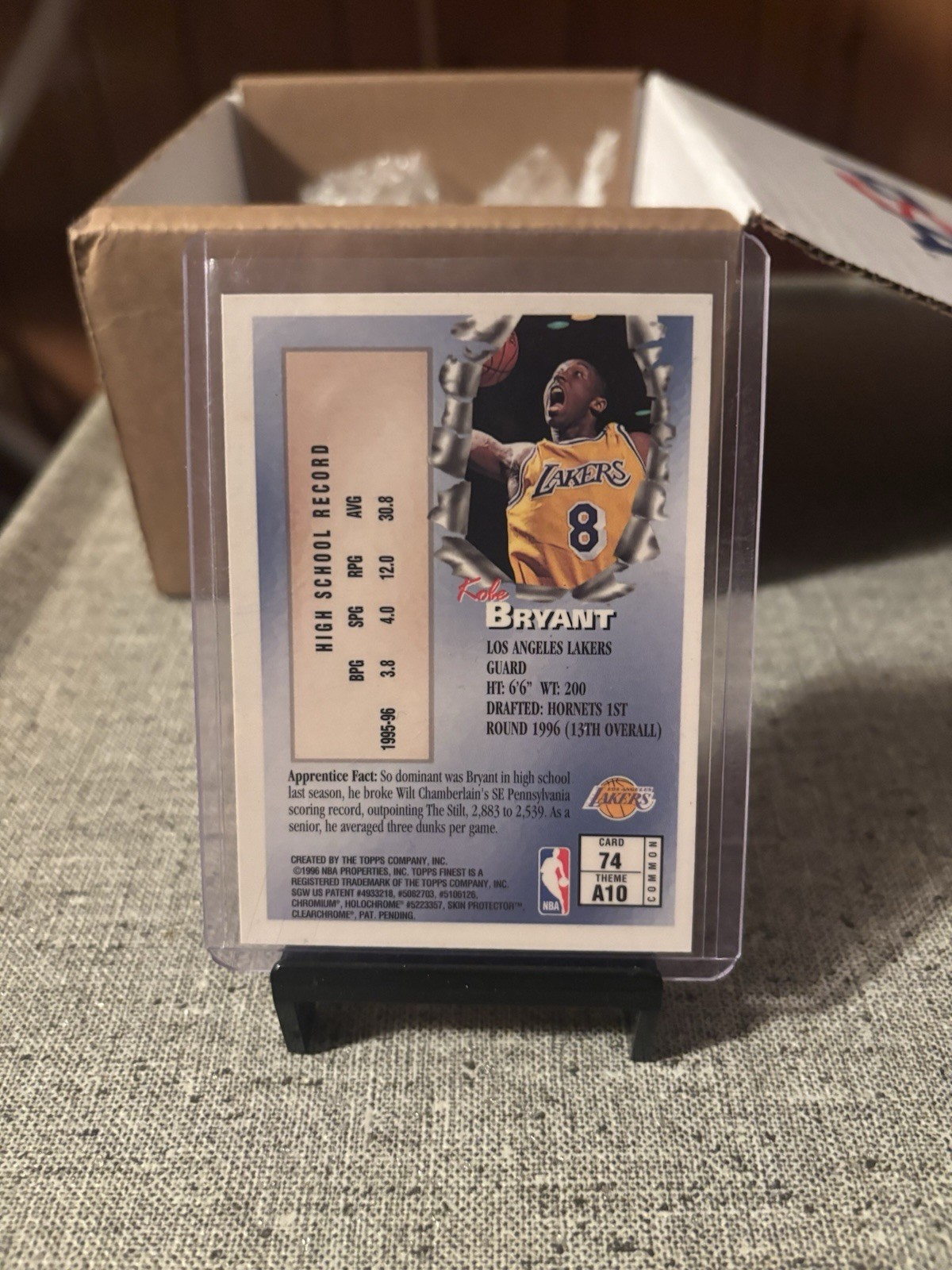 1996-97 Topps Finest Kobe Bryant Apprentices Insert #74 Los Angeles Lakers NBA 1996-97 Topps Finest Kobe Bryant Apprentices Insert #74 Los Angeles Lakers NBA