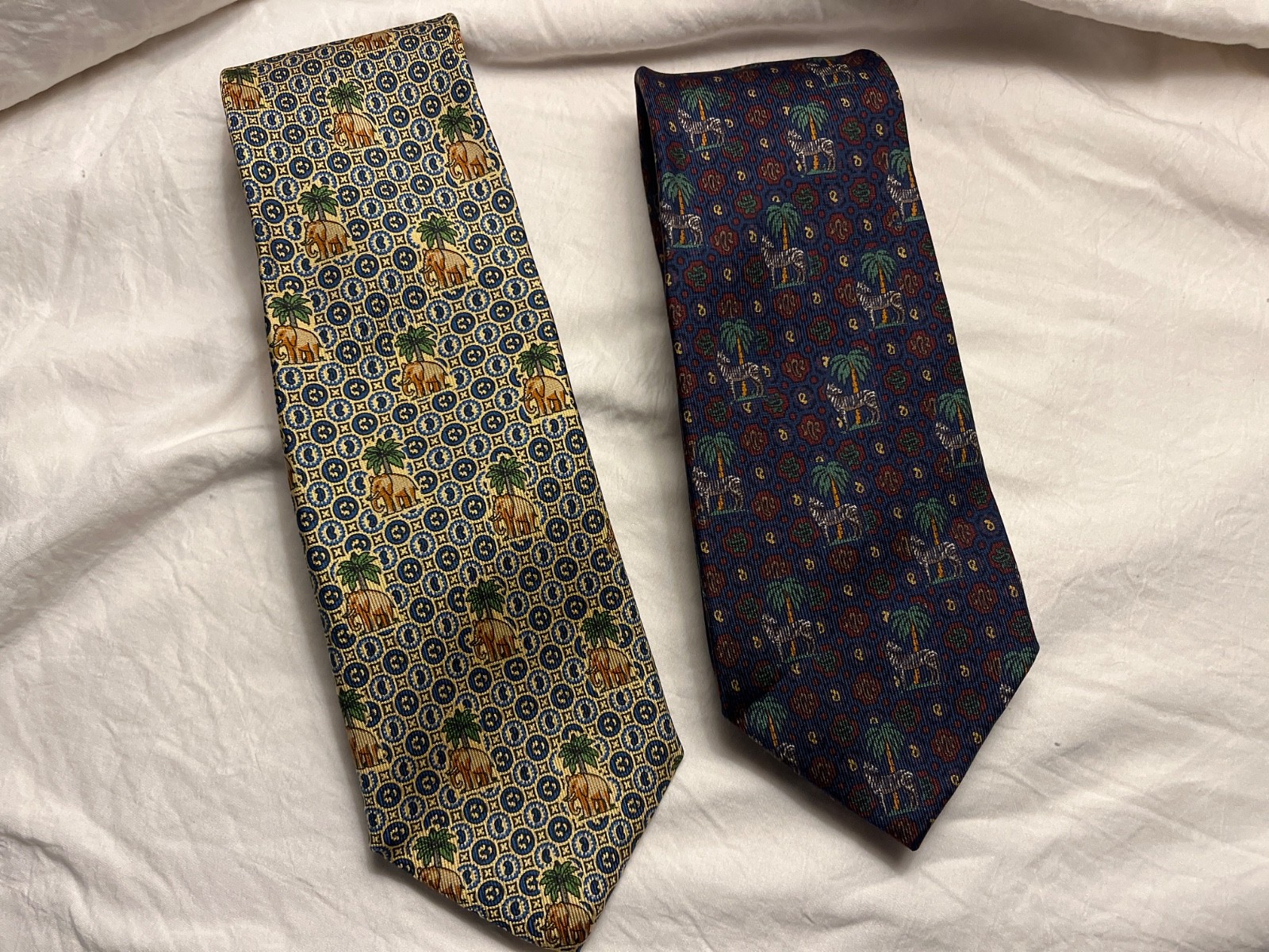 Vintage Holland and Holland handmade silk ties. “Big Game Safari” print Vintage Holland and Holland handmade silk ties. “Big Game Safari” print