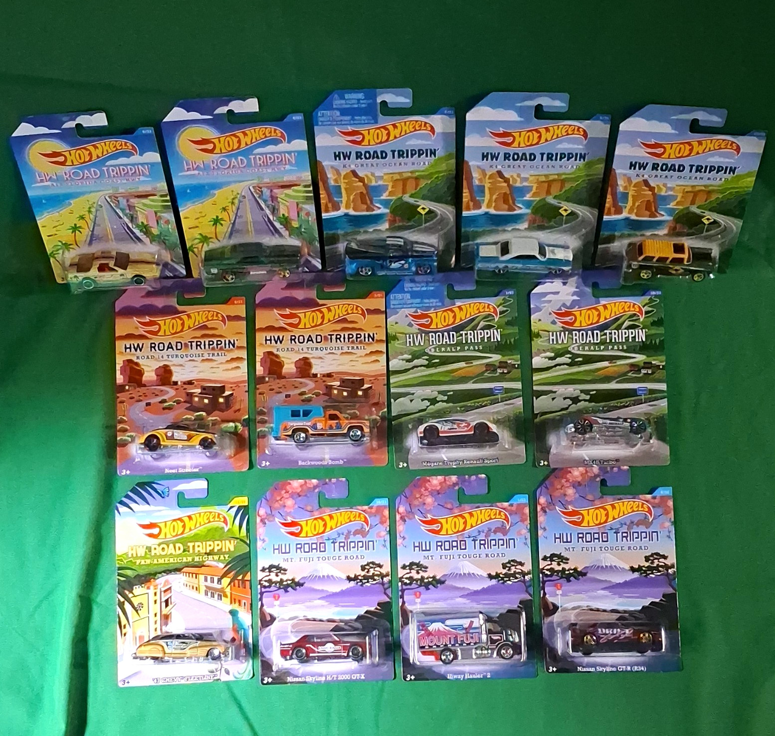 Hot Wheels HW 2014 Road Trippin\' set of 13 1:64 Diecast Car Lot Unopened Hot Wheels HW 2014 Road Trippin\' set of 13 1:64 Diecast Car Lot Unopened