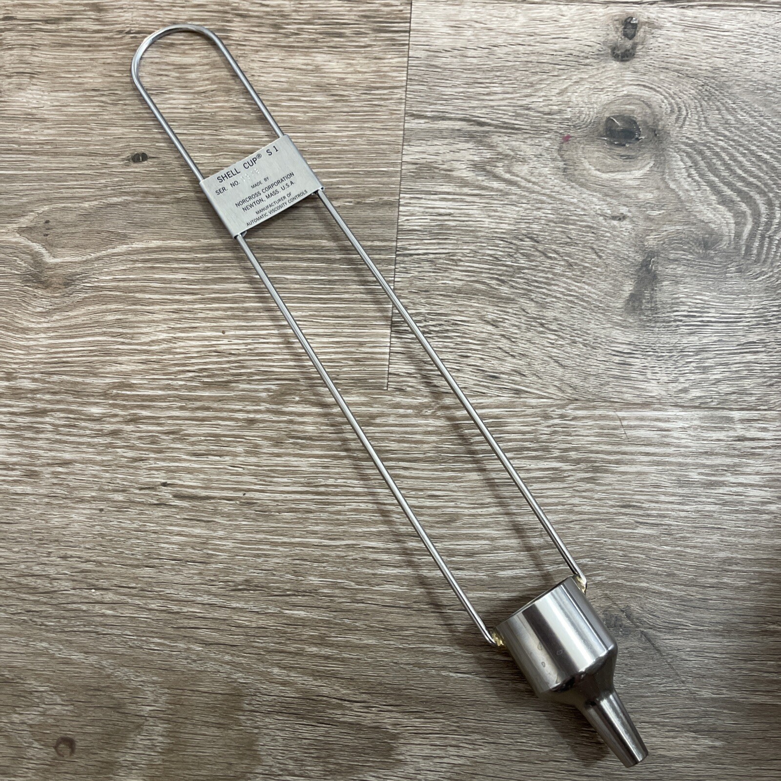 NORCROSS SHELL CUP S1 VISCOMETER NORCROSS CORPORATION Viscosity #1 Cups S 1 NORCROSS SHELL CUP S1 VISCOMETER NORCROSS CORPORATION Viscosity #1 Cups S 1