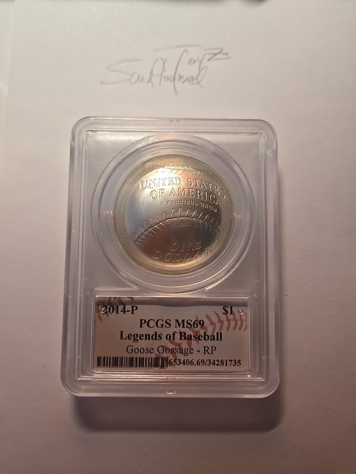 2014 S$1 Legends of Baseball MS69 PCGS Goose Gossage AUTOGRAPH BLUE hard-signed 2014 S$1 Legends of Baseball MS69 PCGS Goose Gossage AUTOGRAPH BLUE hard-signed