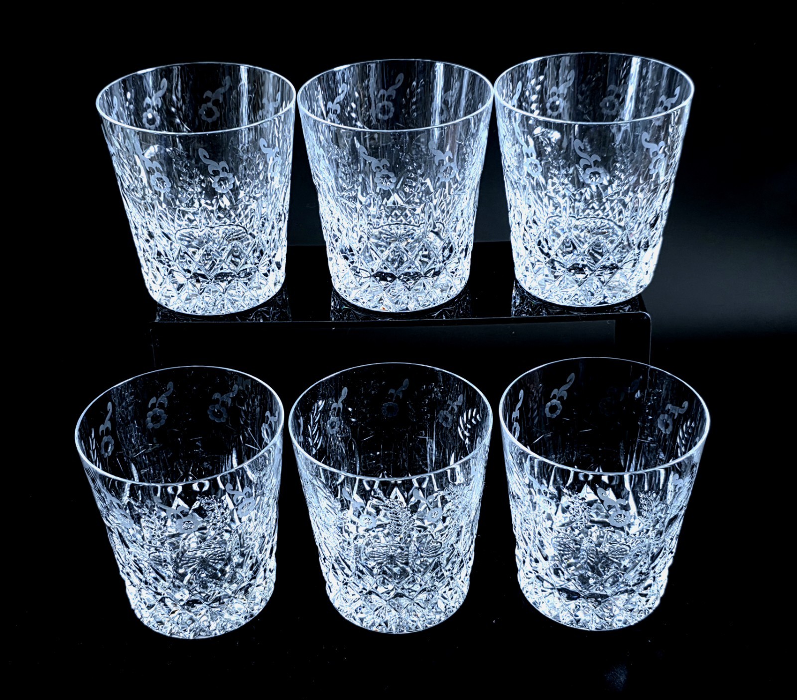(644) **RETIRED Rogaska Gallia Crystal DOF glasses Set 6 **SEE PICS