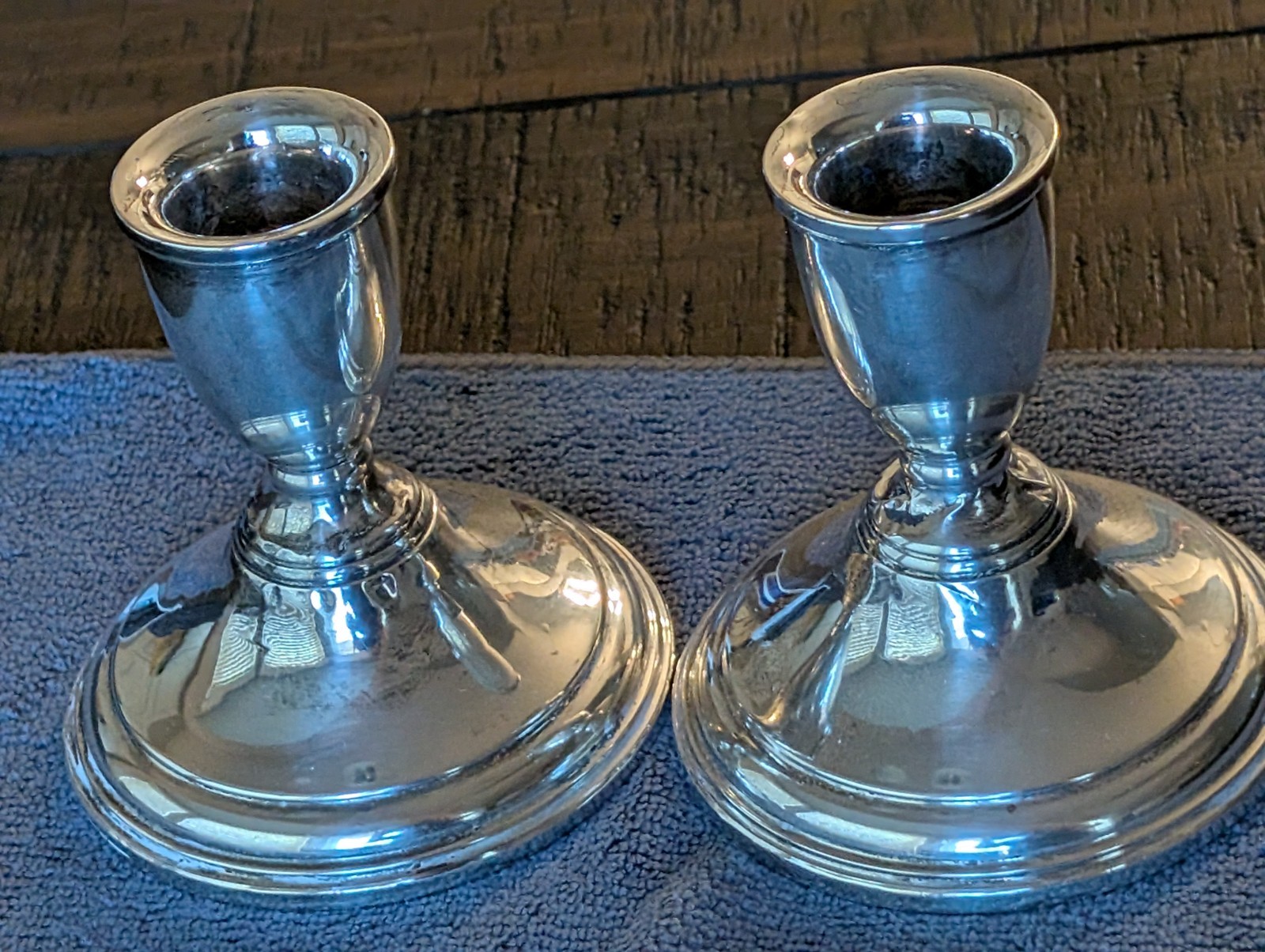 Vintage Pair Of Preisner #116 Sterling Silver Weighted 3 1/2”  Candlesticks