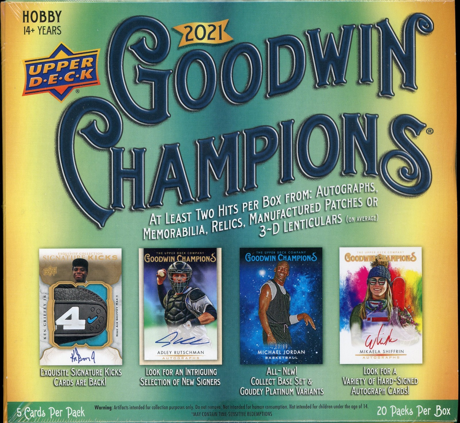 2021 Upper Deck Goodwin Champions Hobby Box 20 Packs At Least 2 Hits NEW SEALED 2021 Upper Deck Goodwin Champions Hobby Box 20 Packs At Least 2 Hits NEW SEALED