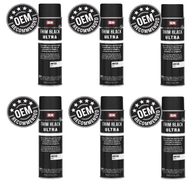 SEM 49133 Matte Black Ultra Automotive Trim Restoration Paint (6 Pack)