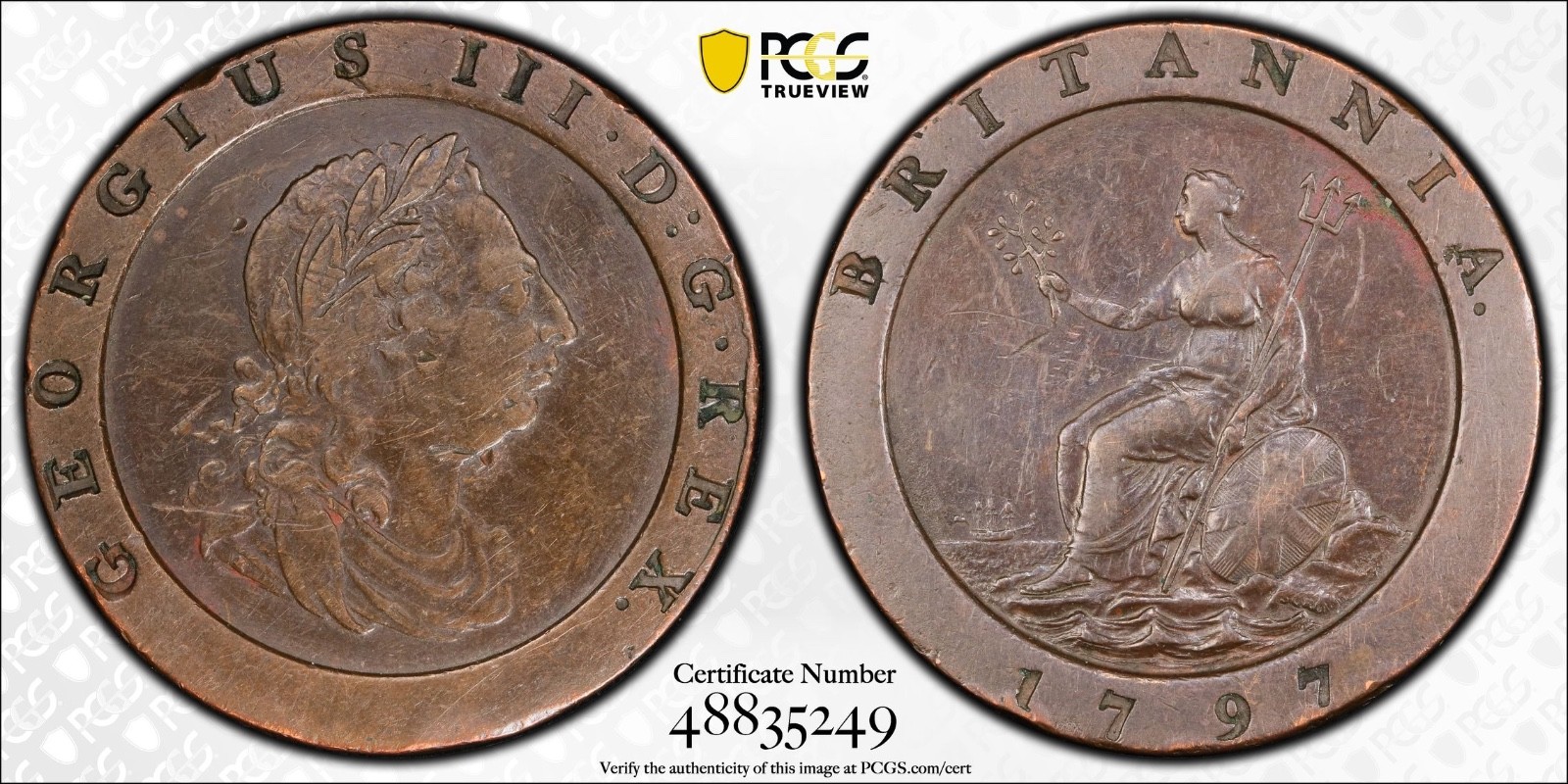 Great Britain Twopence 1797 (Cartwheel)