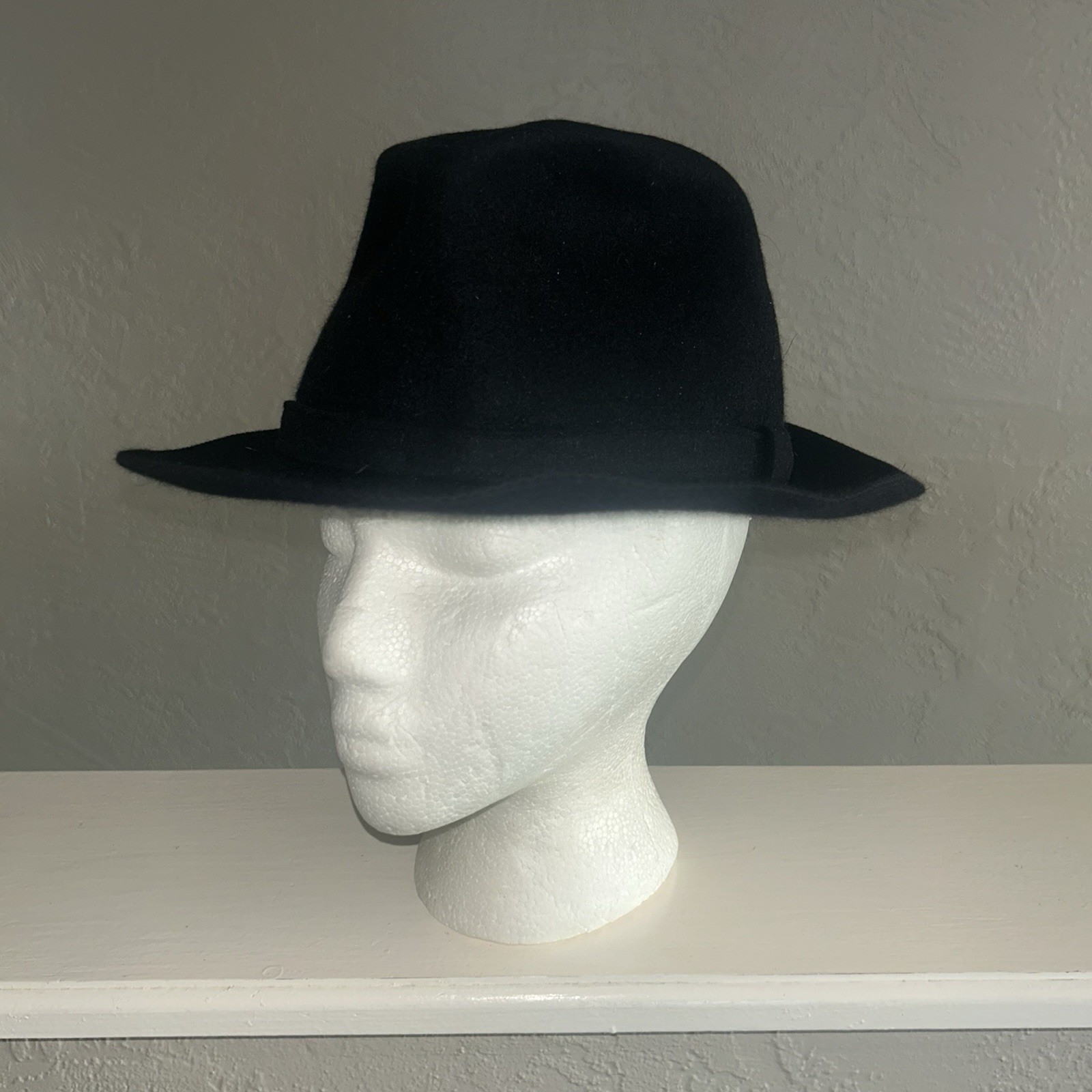 BORSALINO Felt Fedora Black Hat Sz 57 BORSALINO Felt Fedora Black Hat Sz 57