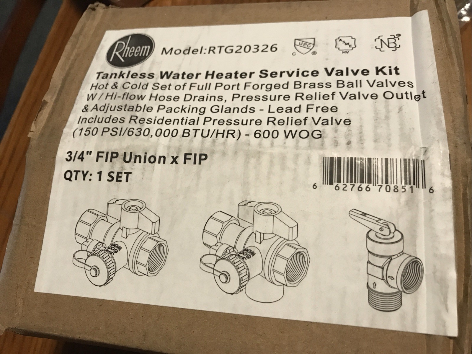 Rheem RTG20326 Tankless Water Heater Service Valve Kit 3/4” Rheem RTG20326 Tankless Water Heater Service Valve Kit 3/4”