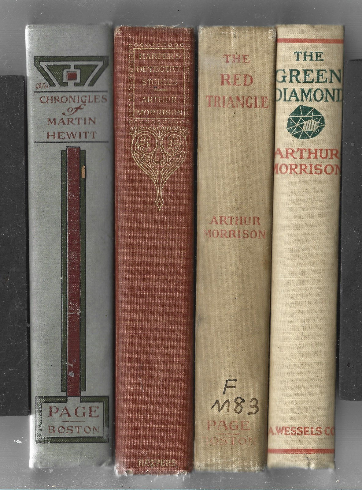 Four antique Hc book lot -- Arthur Morrison Martin Hewitt Detective