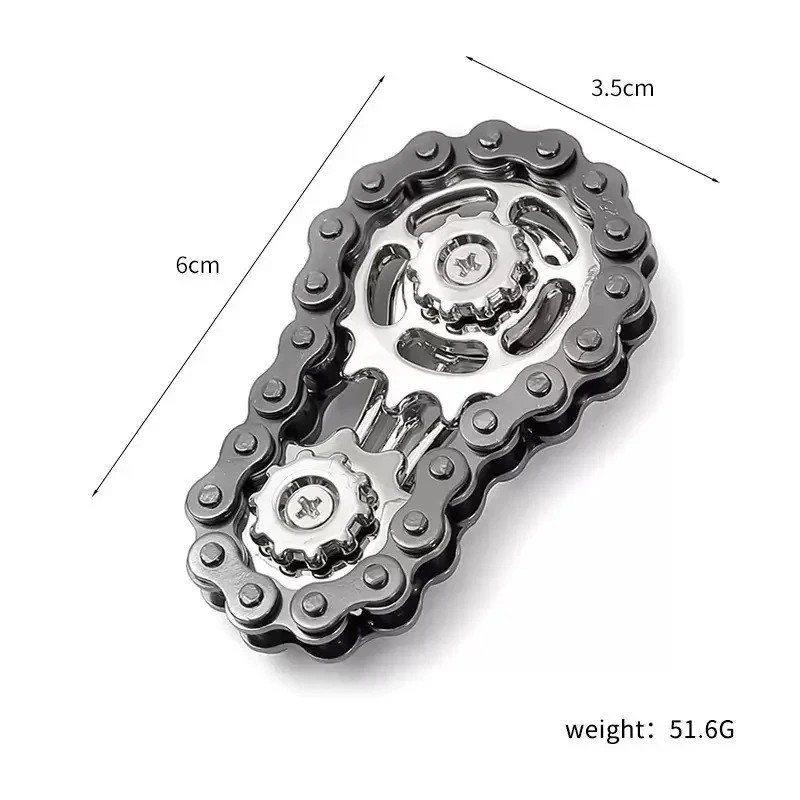 Fidget Toy Roller Chain Metal Hand Spinner EDC Anxiety Stress Relief Adult Gift