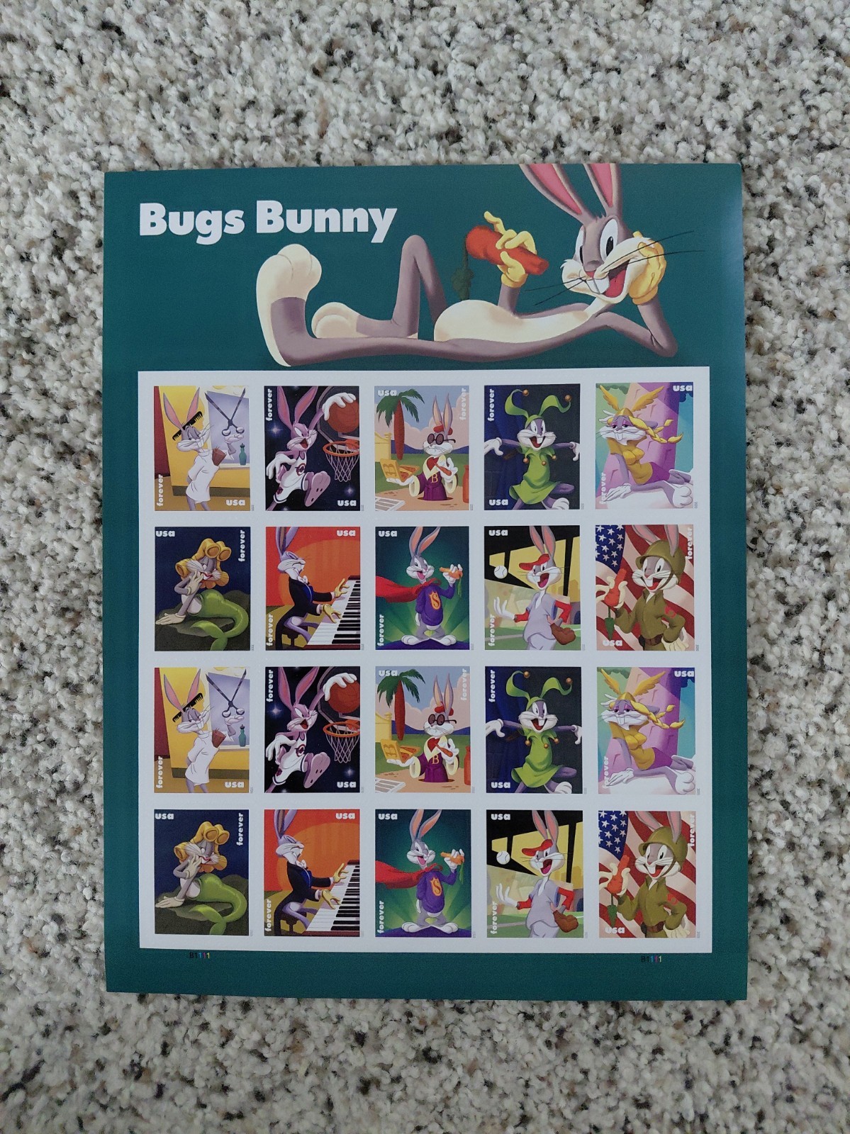 Bugs Bunny 2020 USPS Forever Stamps Sheet - 20 Stamps MNH