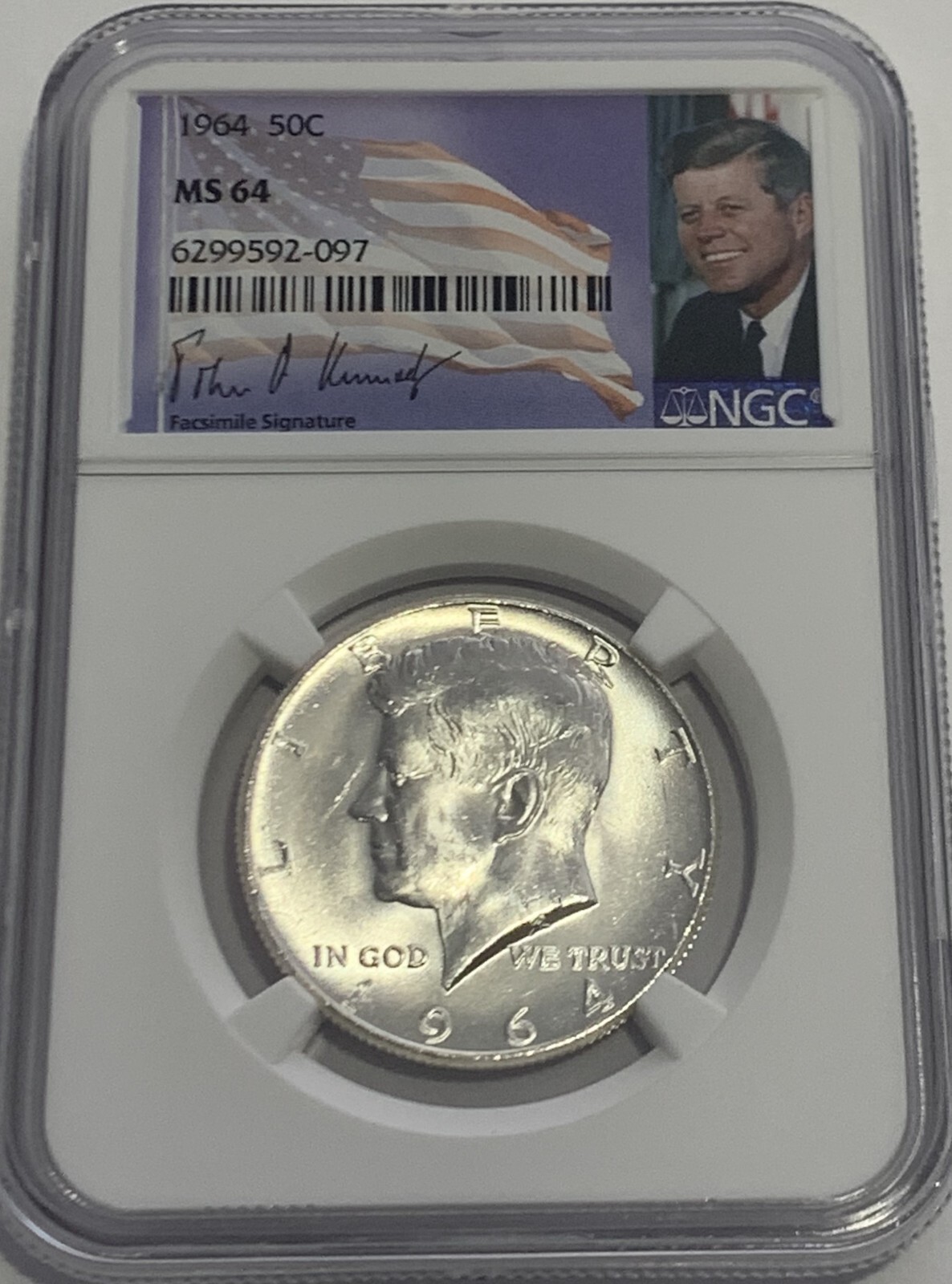 1964 P NGC MS64 Silver Kennedy Half Dollar First Year Issue JFK Coin Signature 1964 P NGC MS64 Silver Kennedy Half Dollar First Year Issue JFK Coin Signature