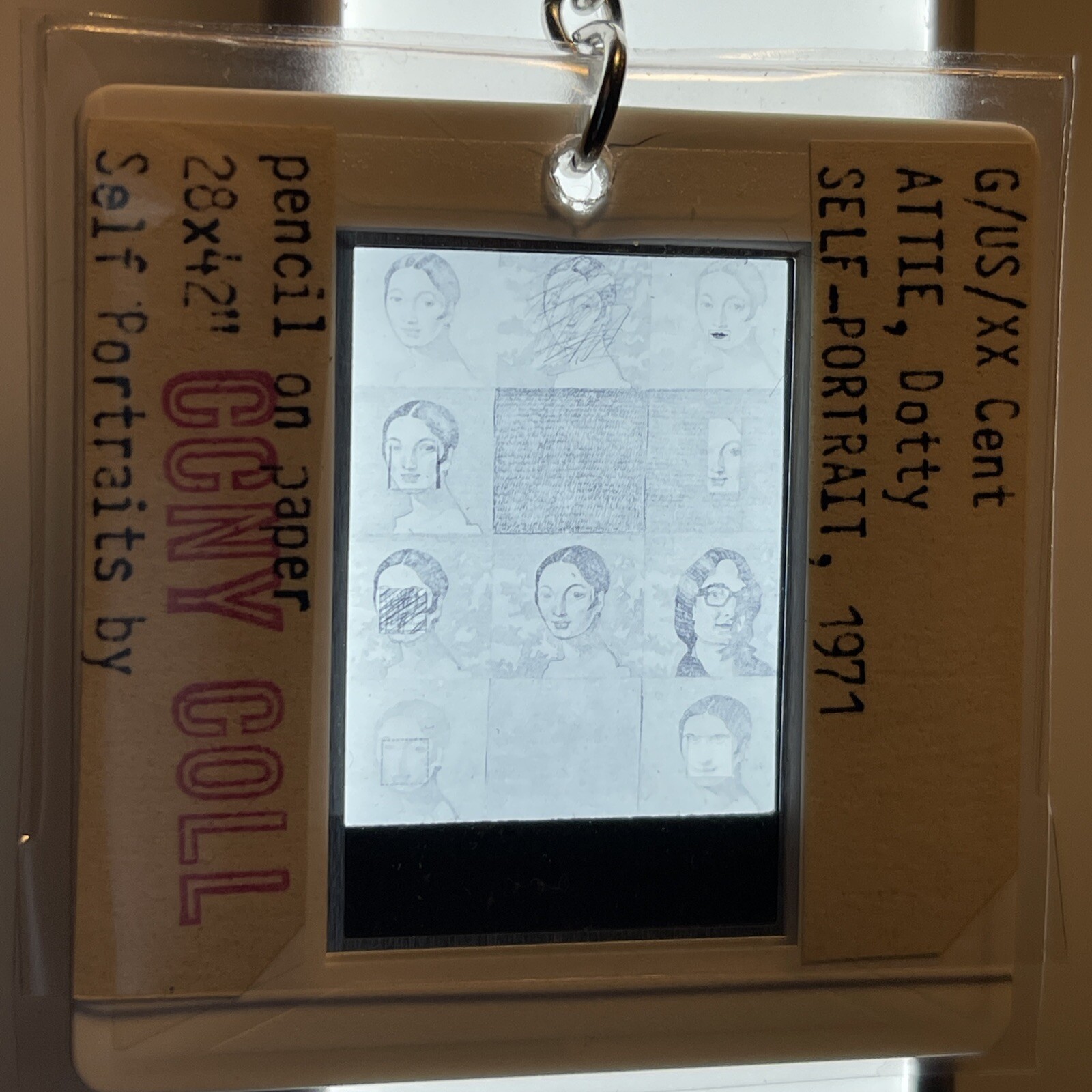 Dotty Attie “Self Portrait ” Modern American Art 35mmslide Keychain 303