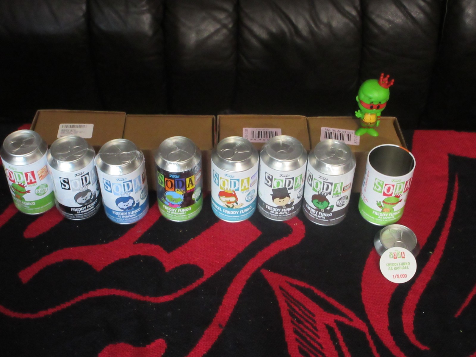 Lot of 8 Freddie Funko Soda Cans (7 are all different and sealed)