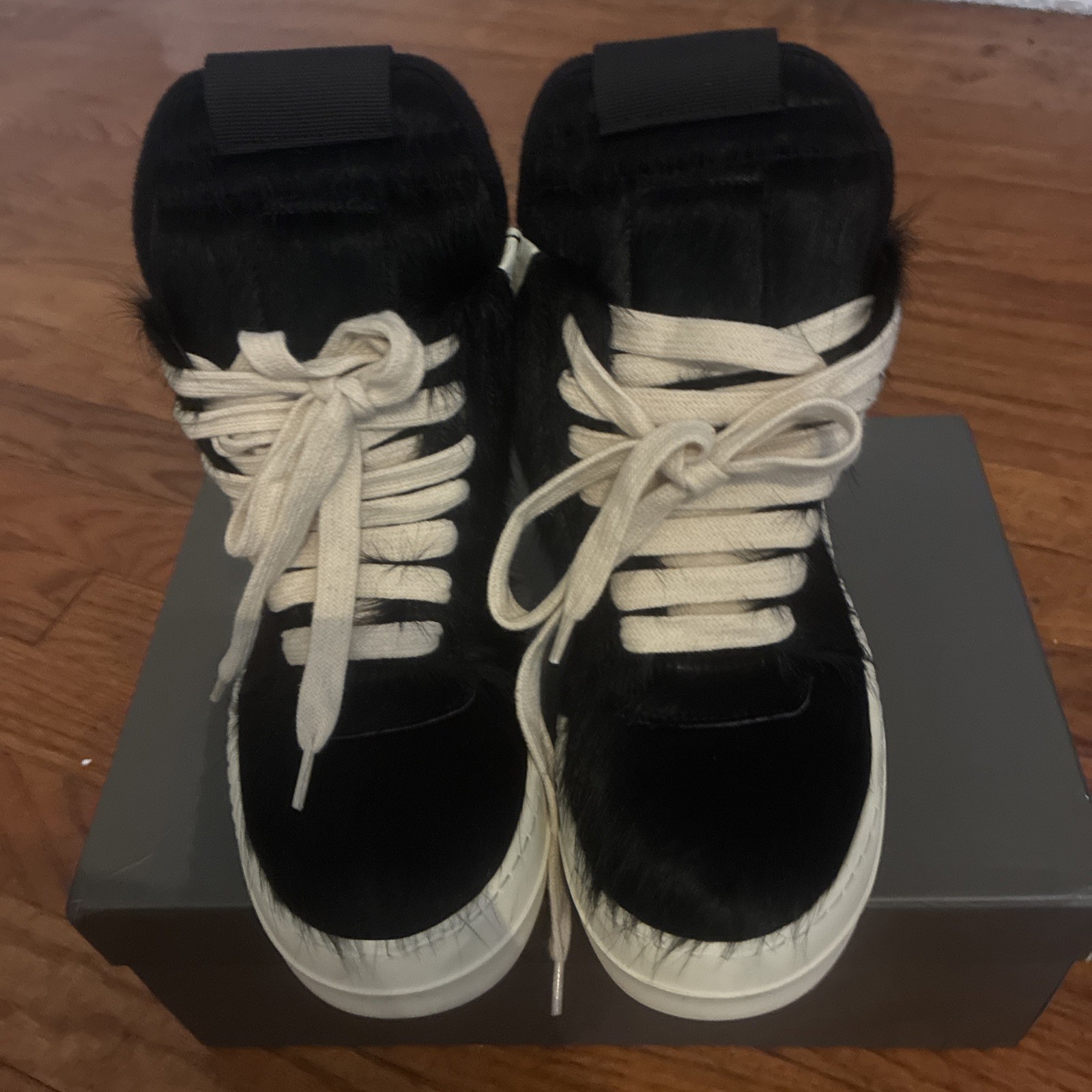 Rick Owens Geobasket High Top Leather Sneakers Red/White Lace Zip Straps 11 Rick Owens Geobasket High Top Leather Sneakers Red/White Lace Zip Straps 11