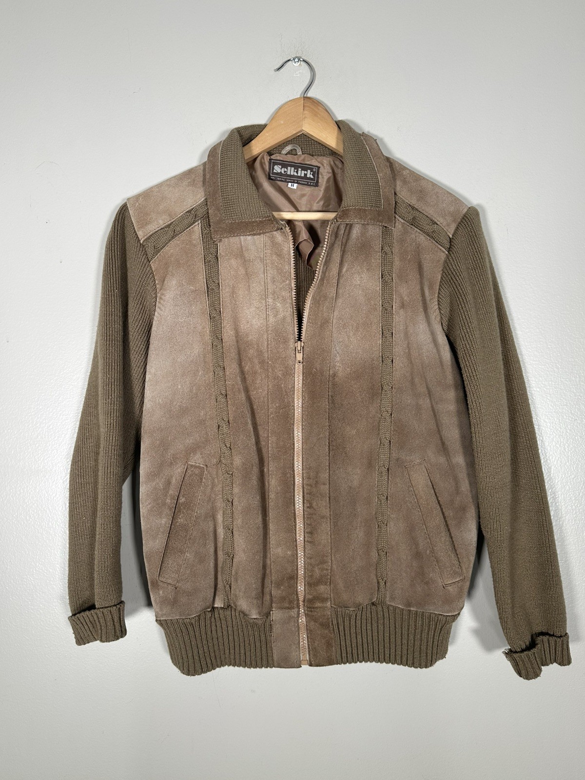Vintage 60s/70s Selkirk Medium Tan Suede Zip Up Sweater Vintage 60s/70s Selkirk Medium Tan Suede Zip Up Sweater