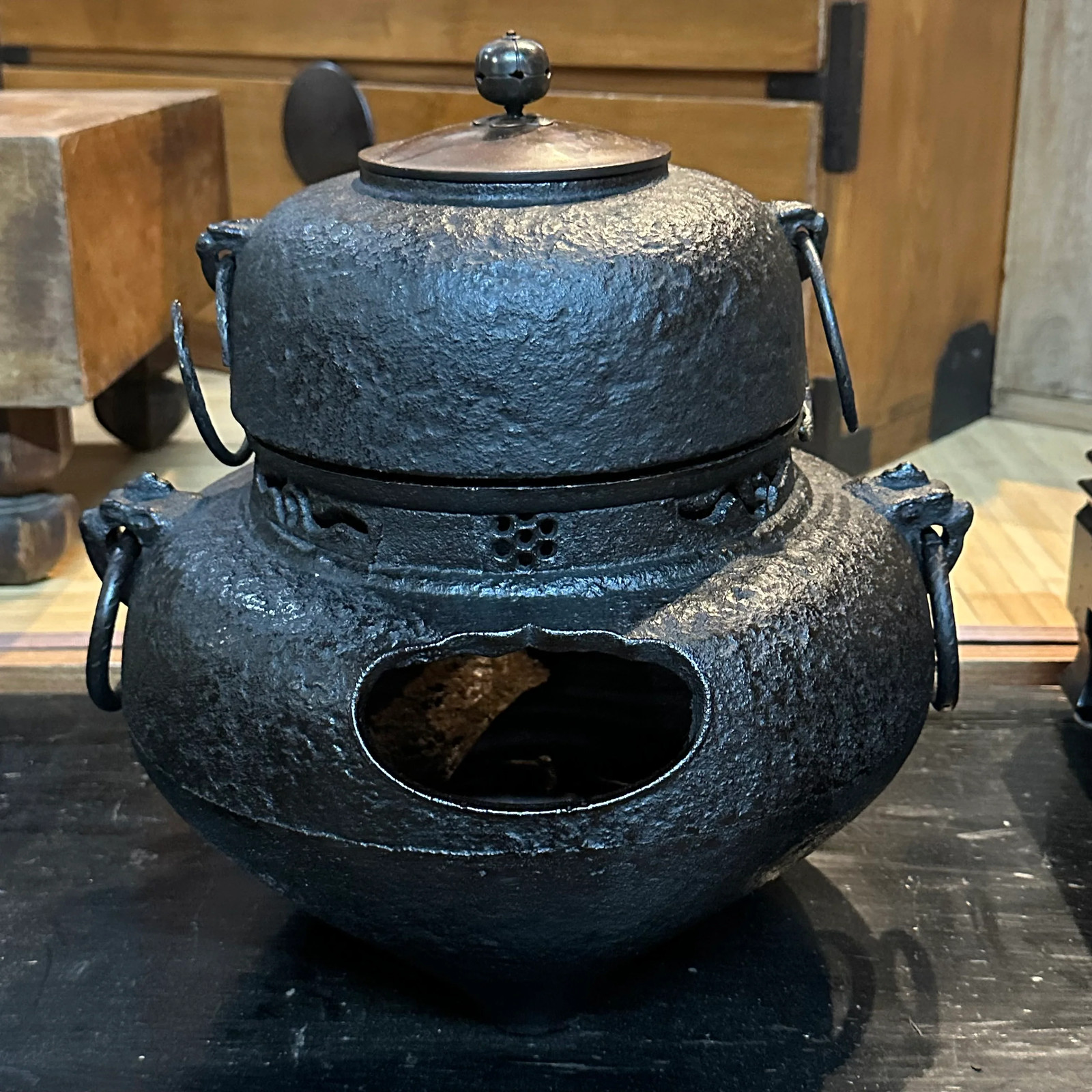 Antique Japanese c.1950\'s Cast Iron Tea Ceremony Furogama Antique Japanese c.1950\'s Cast Iron Tea Ceremony Furogama