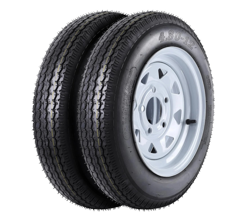 Ga..rvee 2 Trailer Tires 4.80-12 with 12 Ga..rvee 2 Trailer Tires 4.80-12 with 12