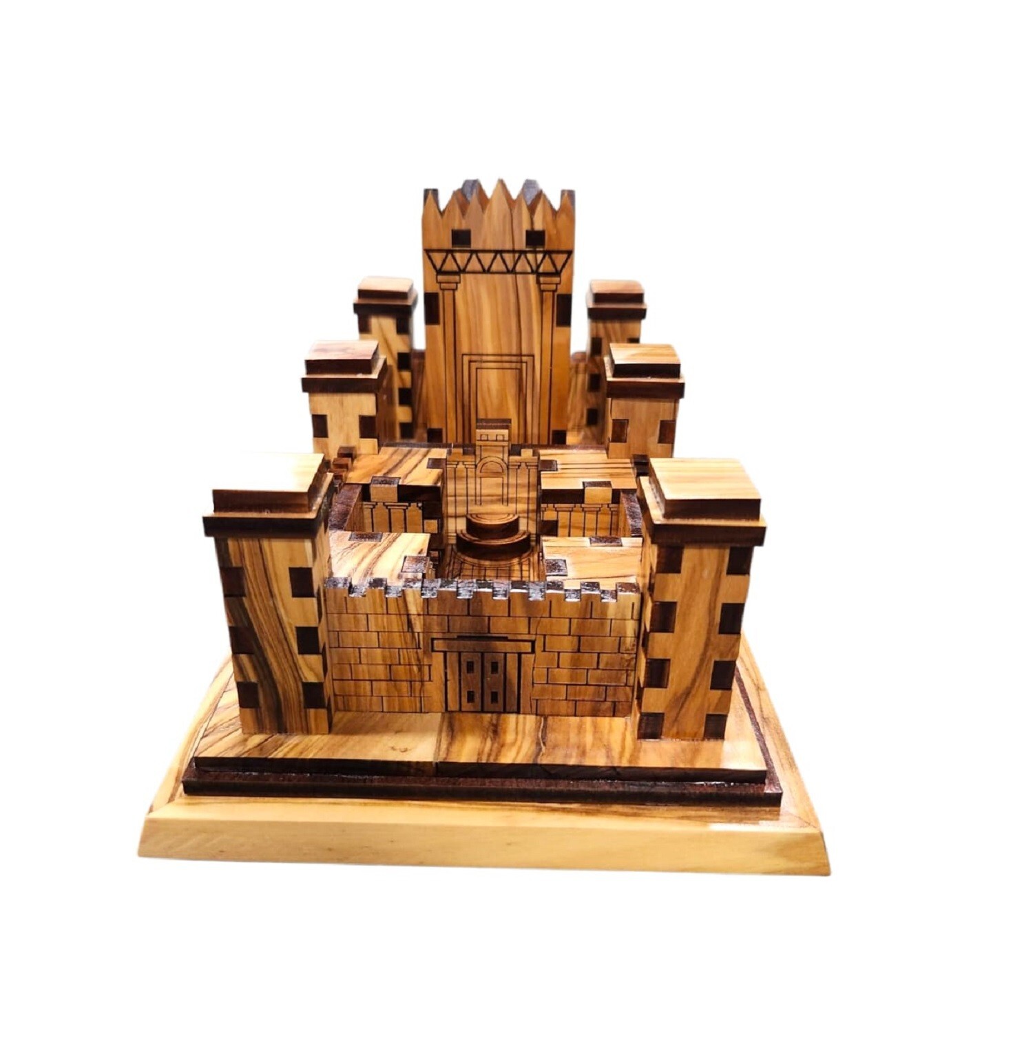 Olive Wood Holy Temple Replica - The Jerusalem Temple 21 Cm Length Olive Wood Holy Temple Replica - The Jerusalem Temple 21 Cm Length