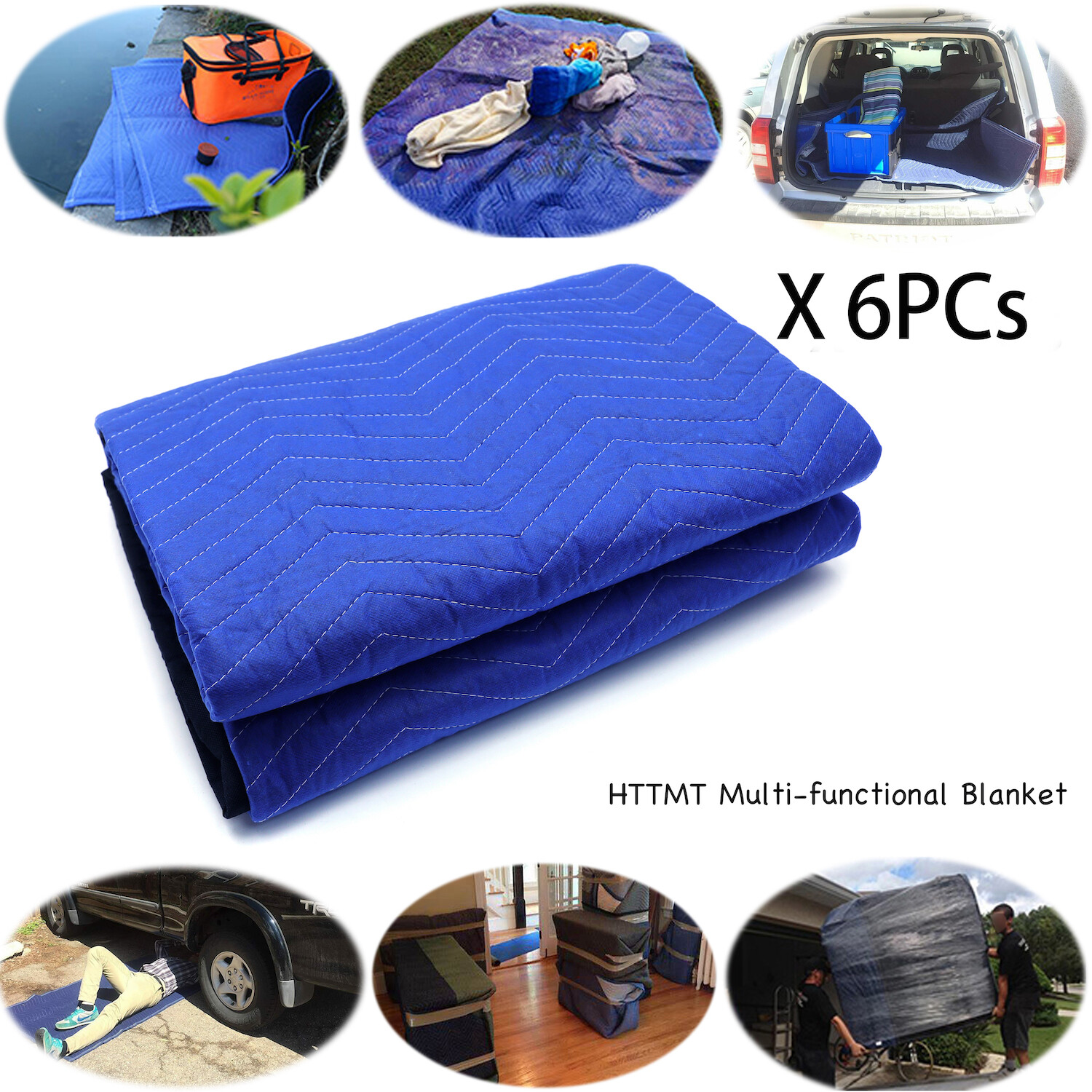 72x80 6PCs Thick Furniture Moving Packing Blanket For Shipping Furniture Pads
